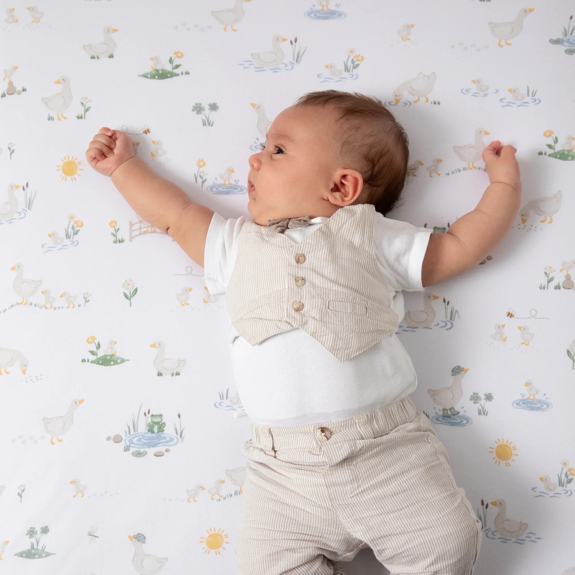 Organic Jersey Cotton Fitted Sheets 2 Pack - Soft Breathable Crib Sheets for Baby Nursery, Daycare & Travel - Goosey Goosey