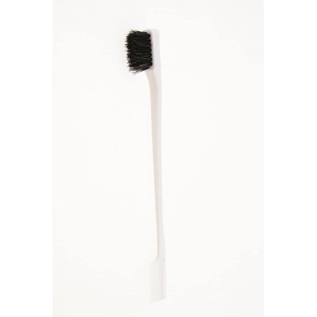 SAZ DEKOR 7-Inch Double Sided Edge Control Hair Brush - Styling Comb for Smooth Edges & Flyaways - Perfect for Braids, Weaves & Natural Hair Styling at Home or Salon