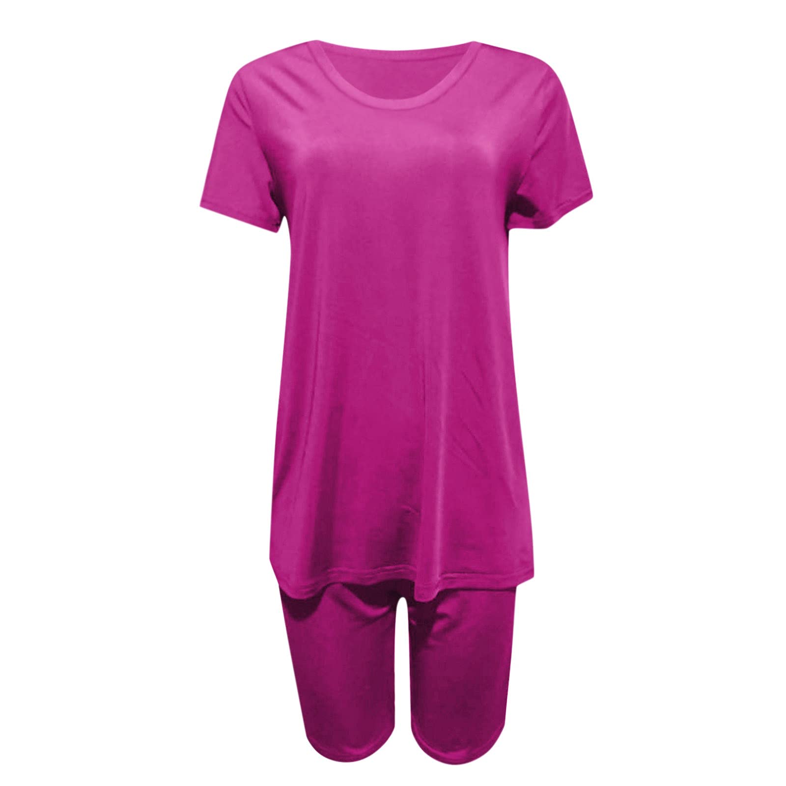 LCMTWX Women's 2-Piece Workout Set - Moisture-Wicking Short Sleeve Top & High-Waisted Yoga Shorts | Gym Clothes for Women | Fitness, Running & Casual Outfits | Ideal for Yoga, HIIT, Lounge Wear & Street Fashion | Perfect for Gym, Home & Outdoor Activities