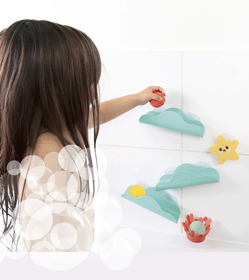 Janod Sea Bath Ball Circuit - Interactive Water Play Toy for Kids, Fun Bath Time Activity, Ocean-Themed Floating Ball Track - Perfect for Toddlers & Preschoolers (Ages 1-3) | Great for Bathtub, Pool & Indoor Water Play