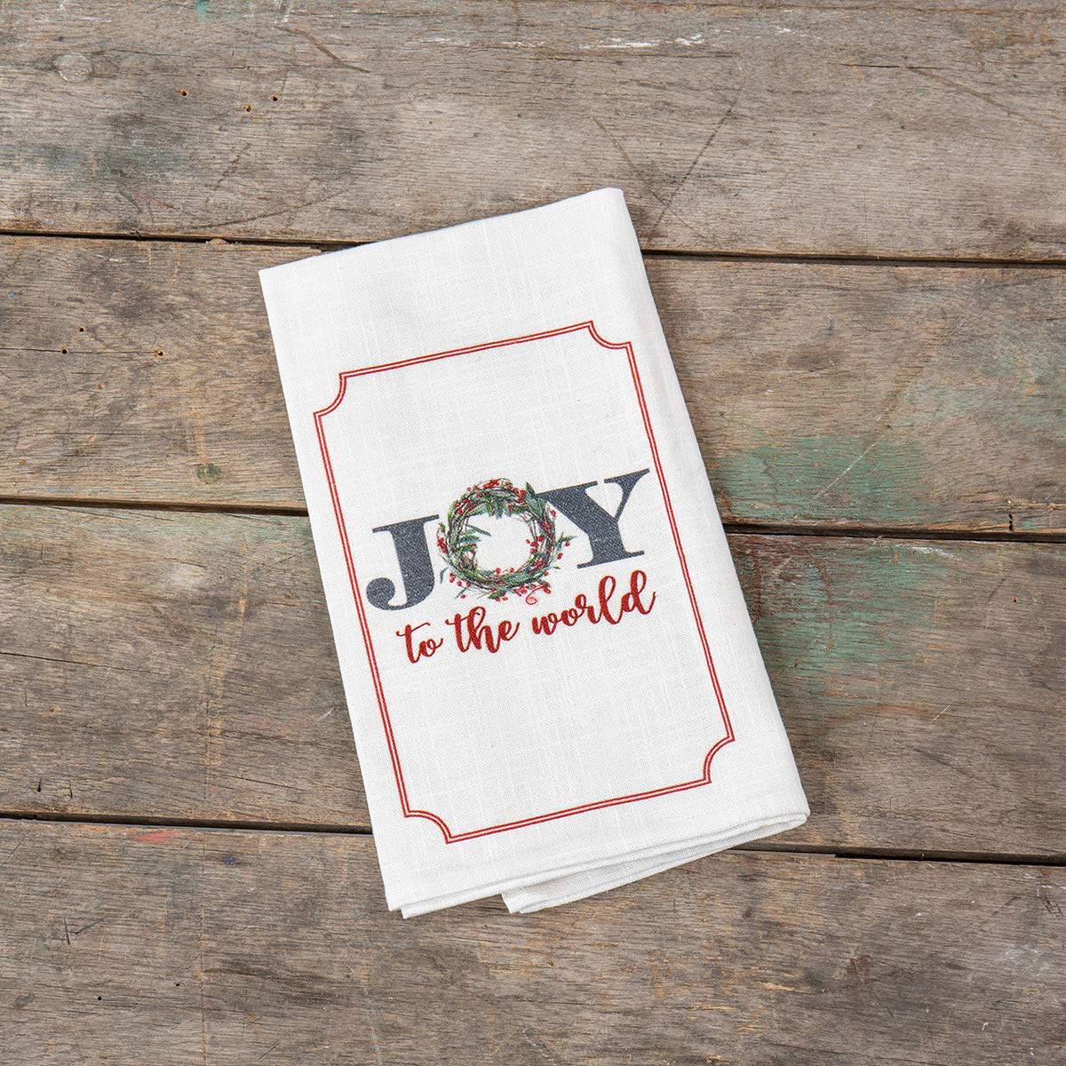 Joy Wreath Kitchen Towel - Absorbent & Decorative for Home & Gifts