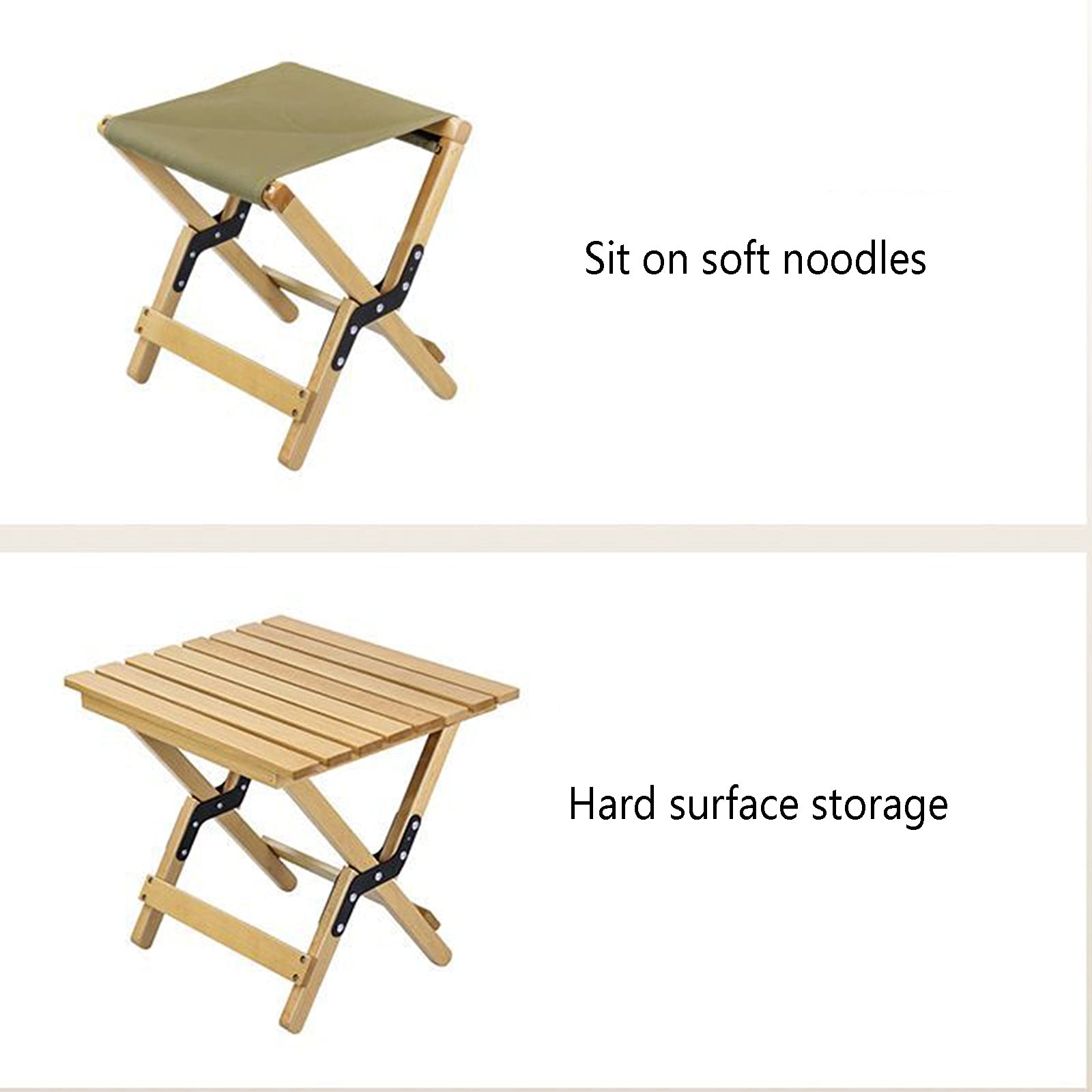 Portable Wooden Folding Camping Stool - Breathable X-Shaped Fishing Chair for Outdoor Adventures, Hiking, Picnics & Beach Trips (Wood Color)