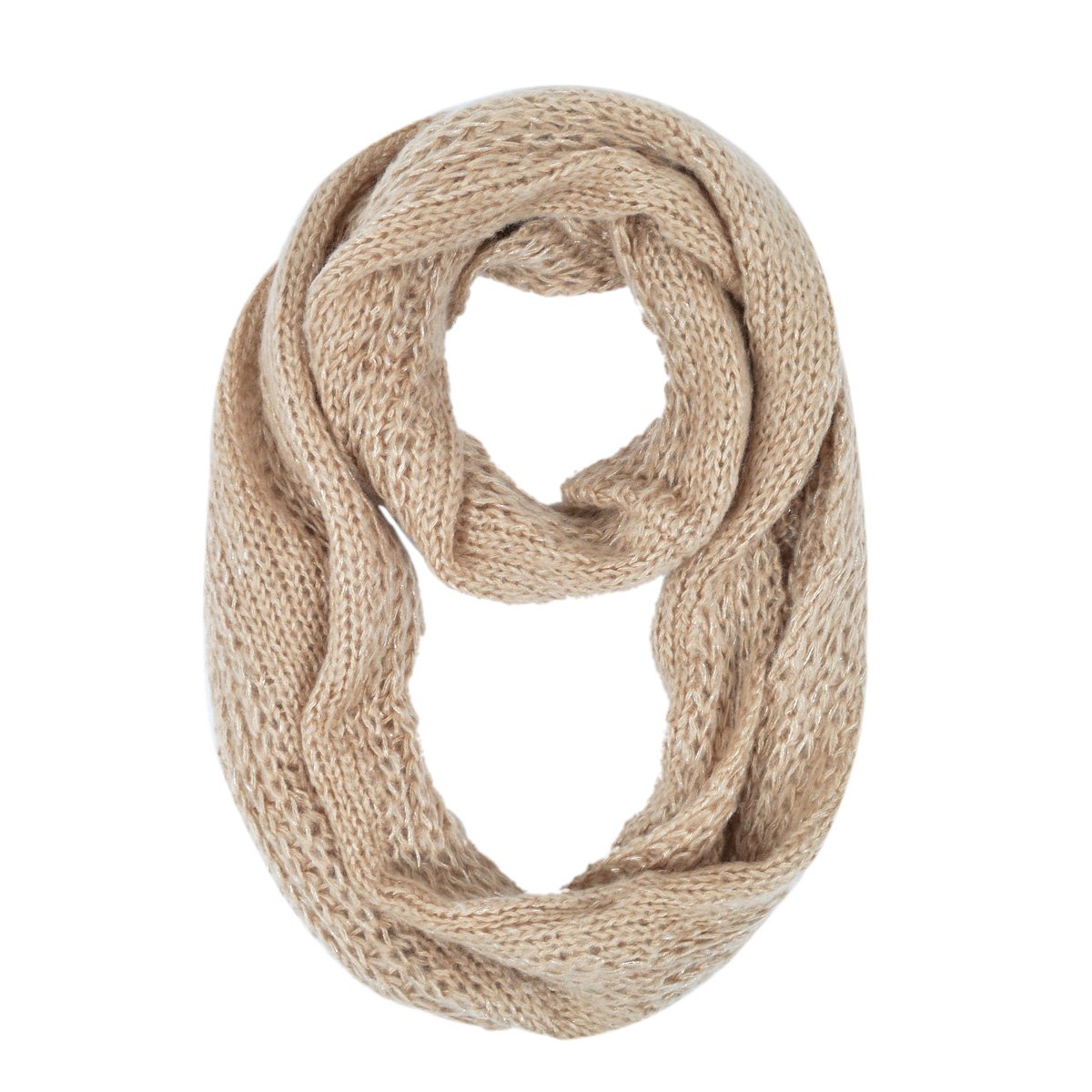 TrendsBlue Premium Winter Glitter Knit Infinity Loop Circle Scarf - Warm & Stylish Women's Fashion Accessory for Cold Weather, Christmas Gifts & Outdoor Activities