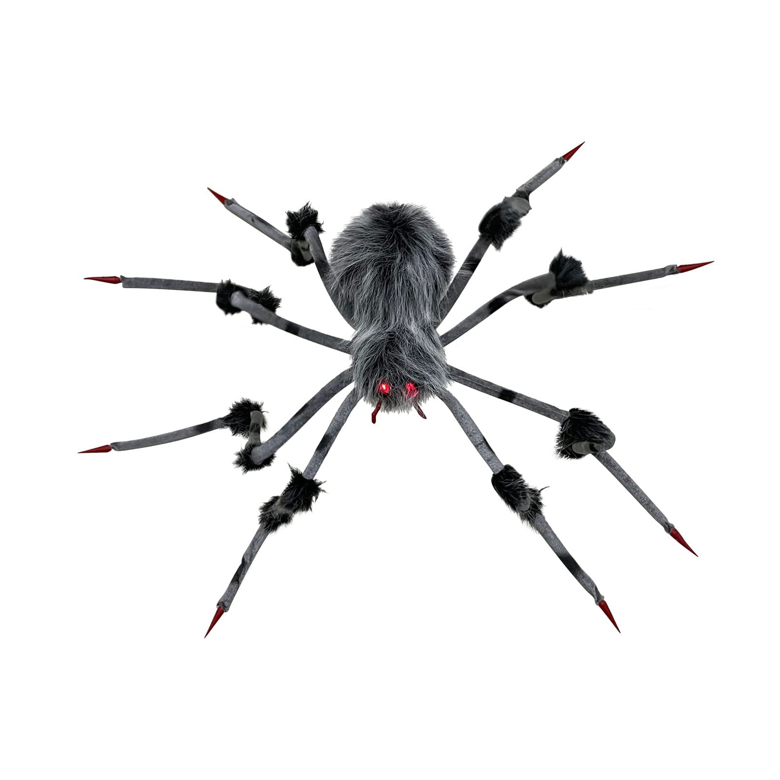 Wuztai Halloween Scary Hairy Spider Decor - Motion Activated & Voice Controlled Outdoor Fake Spider Prop for Yard, Party & Haunted House Decorations (Without Net) - Perfect for Halloween, Haunted Houses & Themed Parties