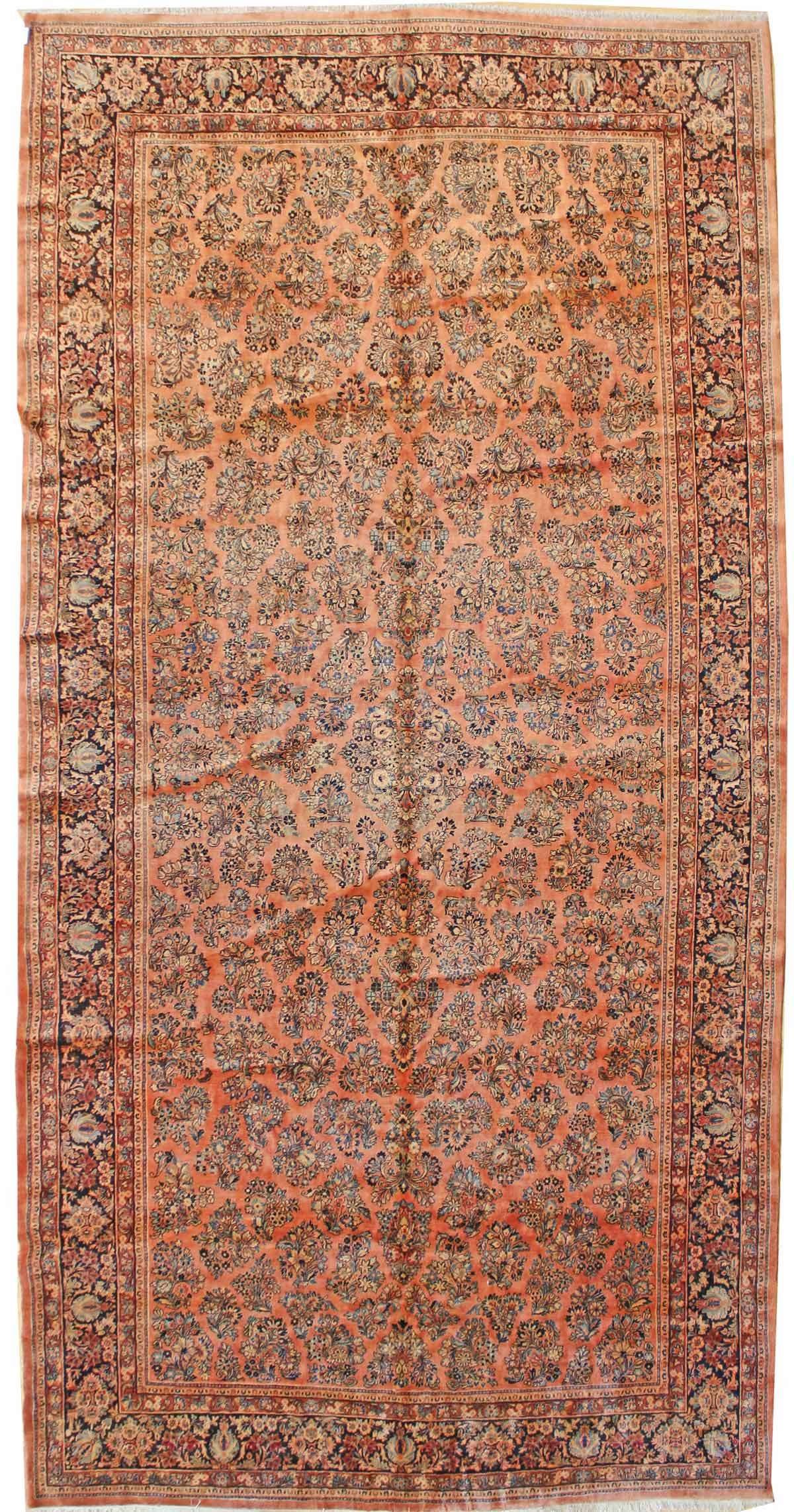 Vintage Antique Sarouk Handwoven Persian Rug - Authentic Oriental Carpet for Living Room, Bedroom & Dining Room Decor