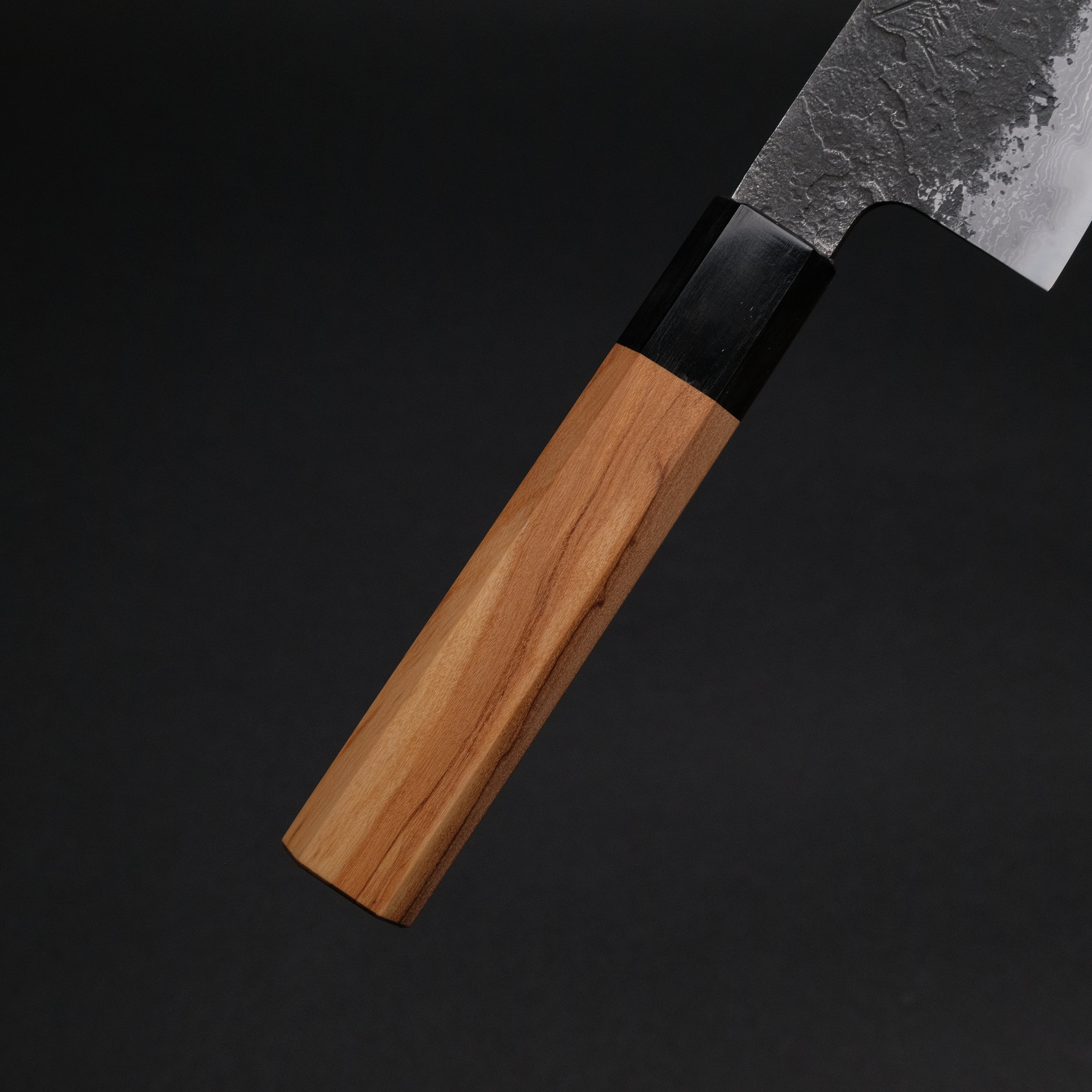 Ajikataya White #2 Nashiji Damascus Gyuto 210mm Japanese Chef Knife with Olive Wood & Buffalo Horn Handle - Perfect for Sushi, Meat Slicing, and Professional Kitchen Use