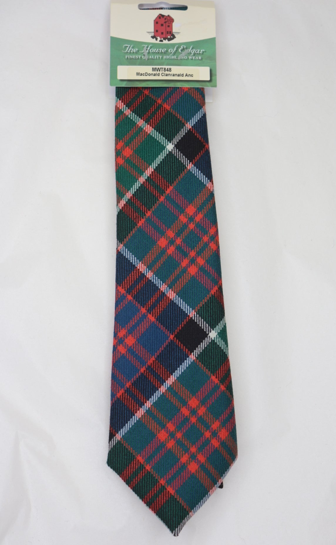 Clanranald Ancient Tartan Tie - Premium Scottish Wool Necktie for Men | Perfect for Weddings, Formal Events & Highland Gatherings