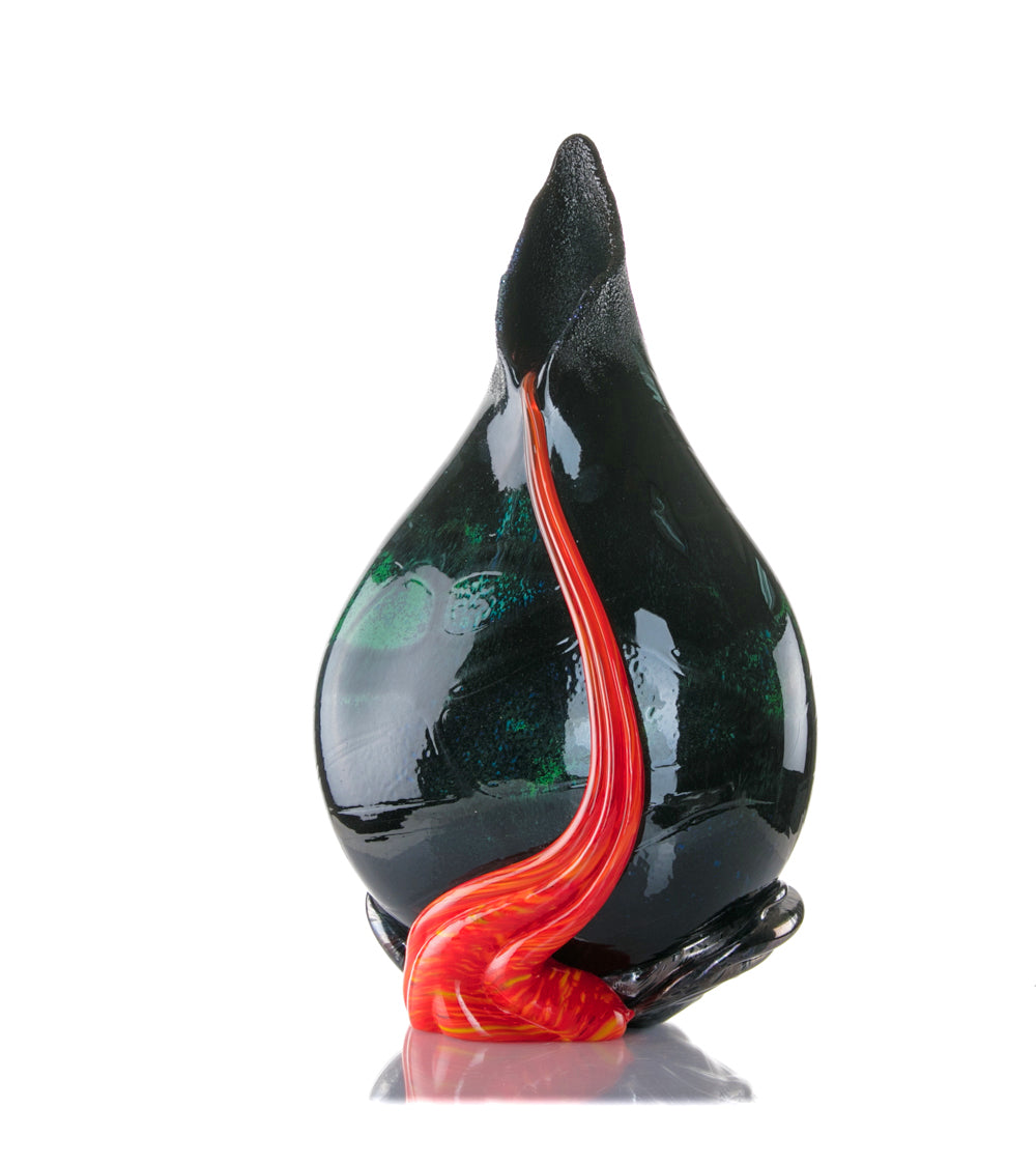 Daniel Moe Black Lava Trail 2 Glass Vessel - Modern Home Decor for Living Room, Office & Wedding Centerpieces