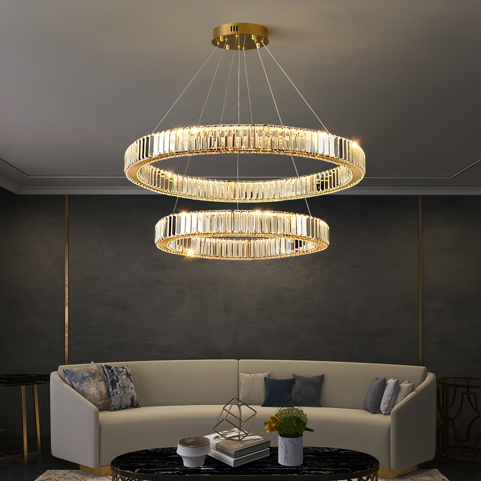 Bertolda Crystal Chandeliers - Elegant Modern Ceiling Light Fixtures for Dining Room, Living Room & Bedroom | Energy Efficient LED Lighting for Home Decor