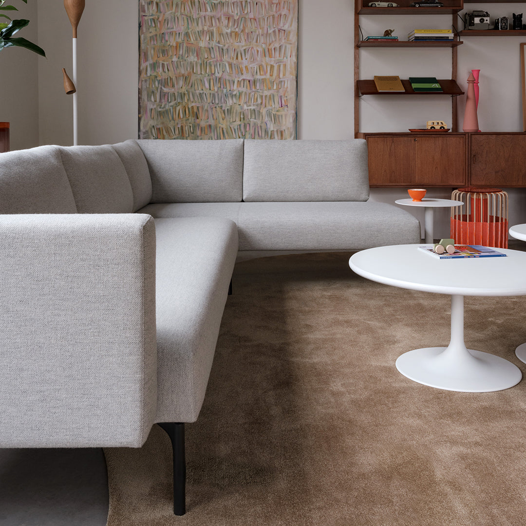 Modern L-Shaped Arris Sofa with Wide Arms - 108.3