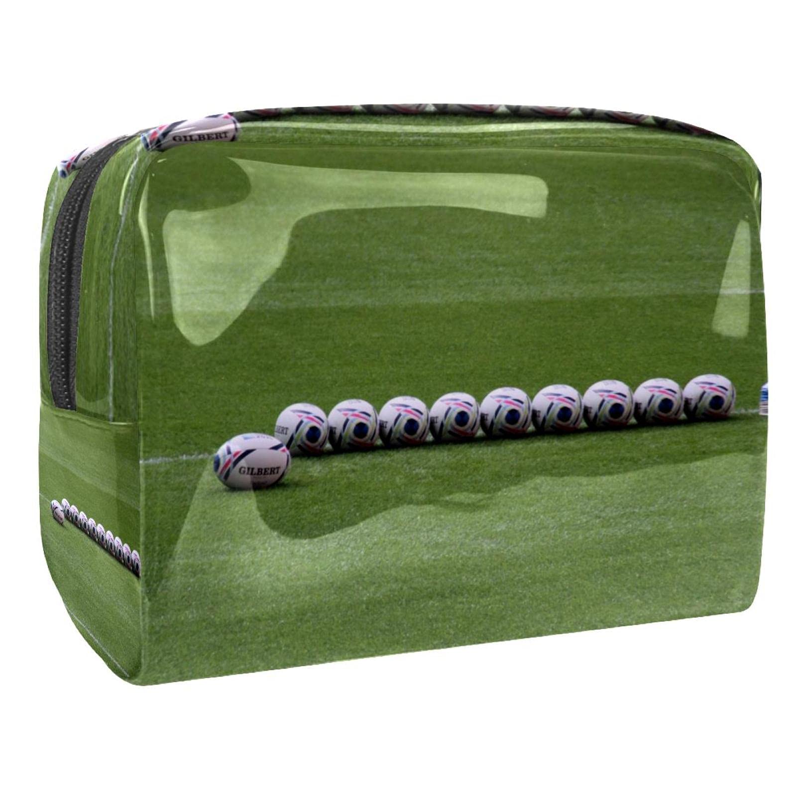Multifunctional Handmade Cosmetic Organizer Bag for Women, Girls & Kids - 7.3x3x5.1in Soccer Ball Design - Perfect for Sports, Travel & Daily Makeup Storage