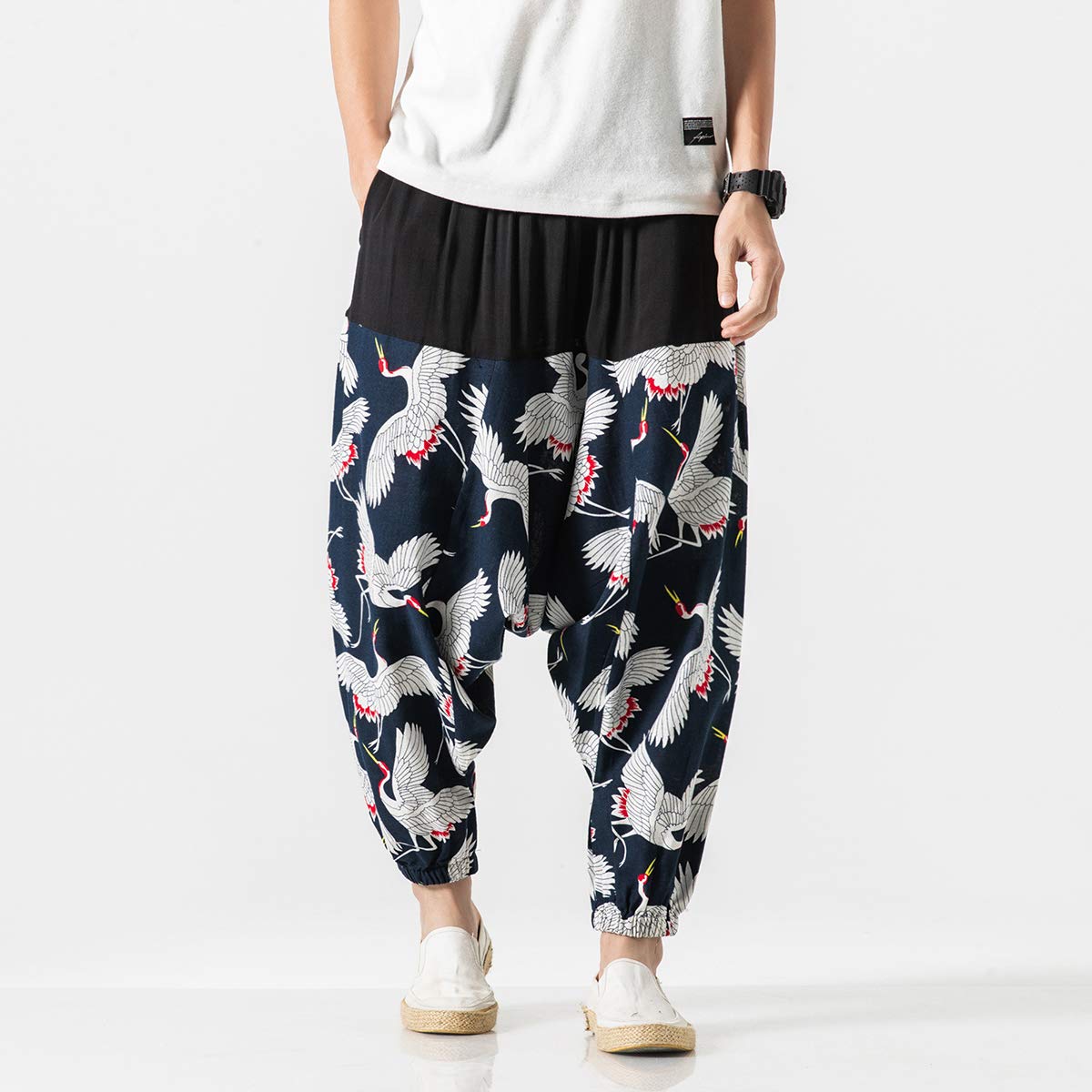 Seidarise Men's Harem Pants - Drop Crotch Genie Pants, Plus Size Balloon Yoga Joggers for Comfort & Style | Perfect for Lounge, Workout & Casual Wear