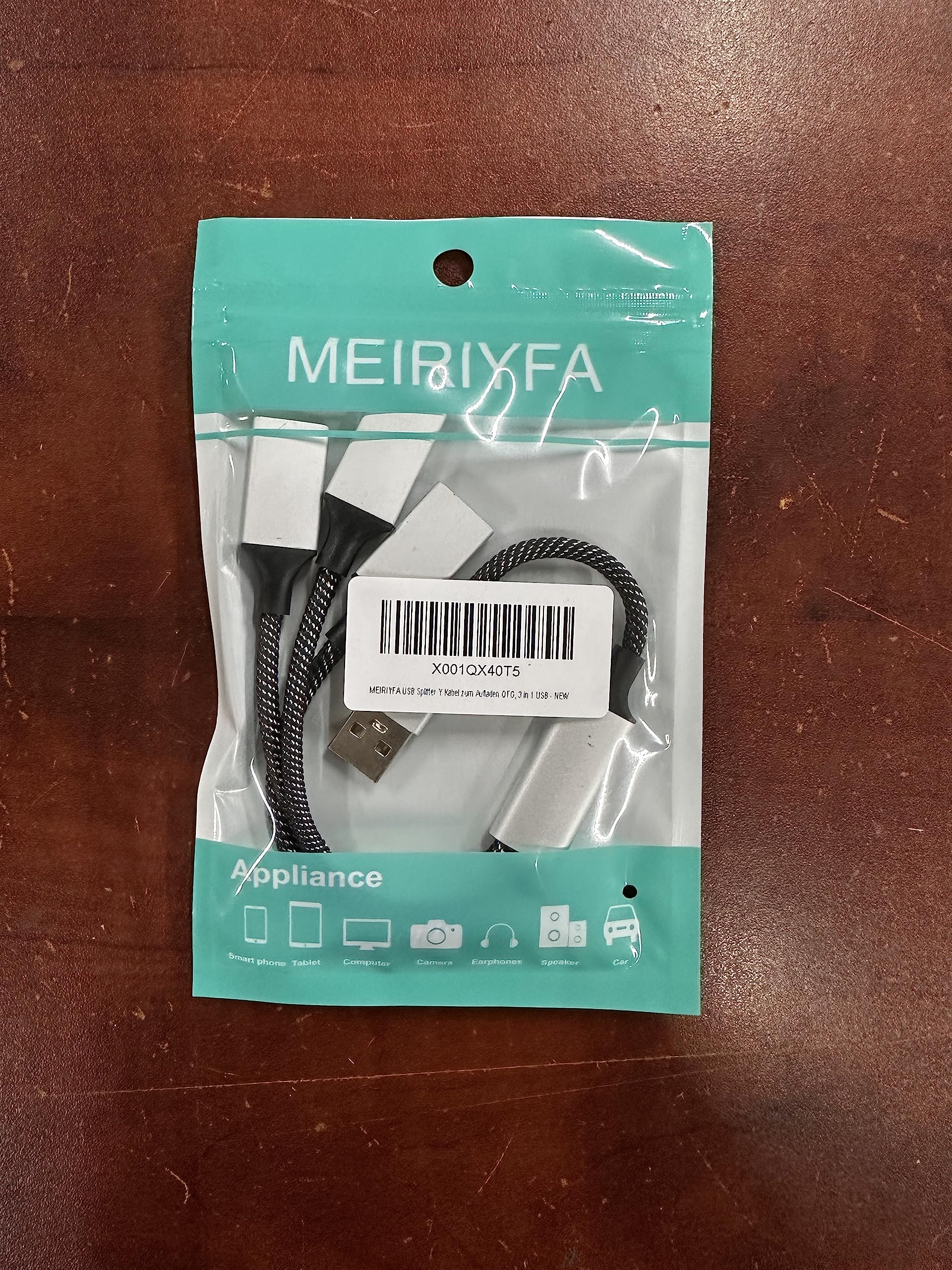 MEIRIYFA 3-in-1 USB 2.0 Splitter Cable - USB A Male to 3 Female Port Extender Hub for Fast Charging & Data Transfer - Compatible with Smartphones, PC, Laptop, Car - 50cm/1.6ft OTG Adapter - Perfect for Home, Office & Travel Charging Needs