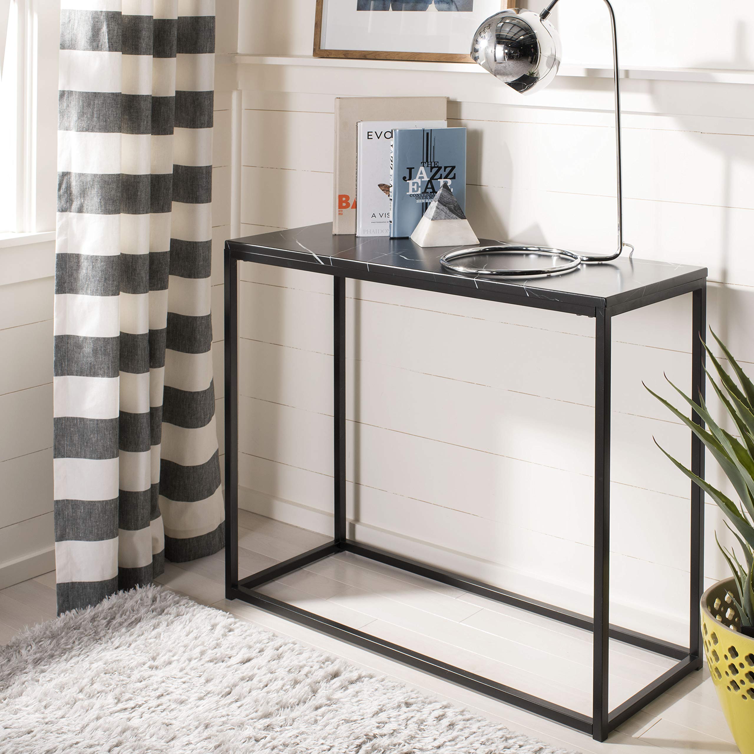 Safavieh Baize White & Grey Console Table - Modern Entryway Table for Hallway, Living Room & Foyer Decor