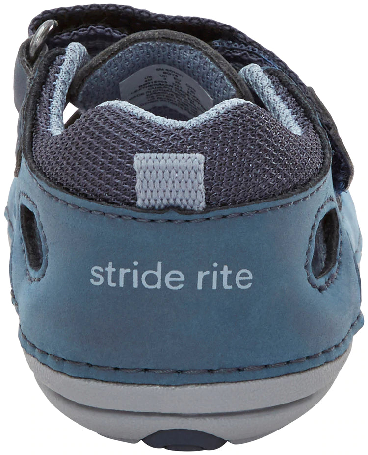 Stride Rite Dark Blue Sonny Soft Motion Baby Sandals for Boys & Girls - Comfortable Walking Shoes for Toddlers, Perfect for Beach, Park & Summer Outings