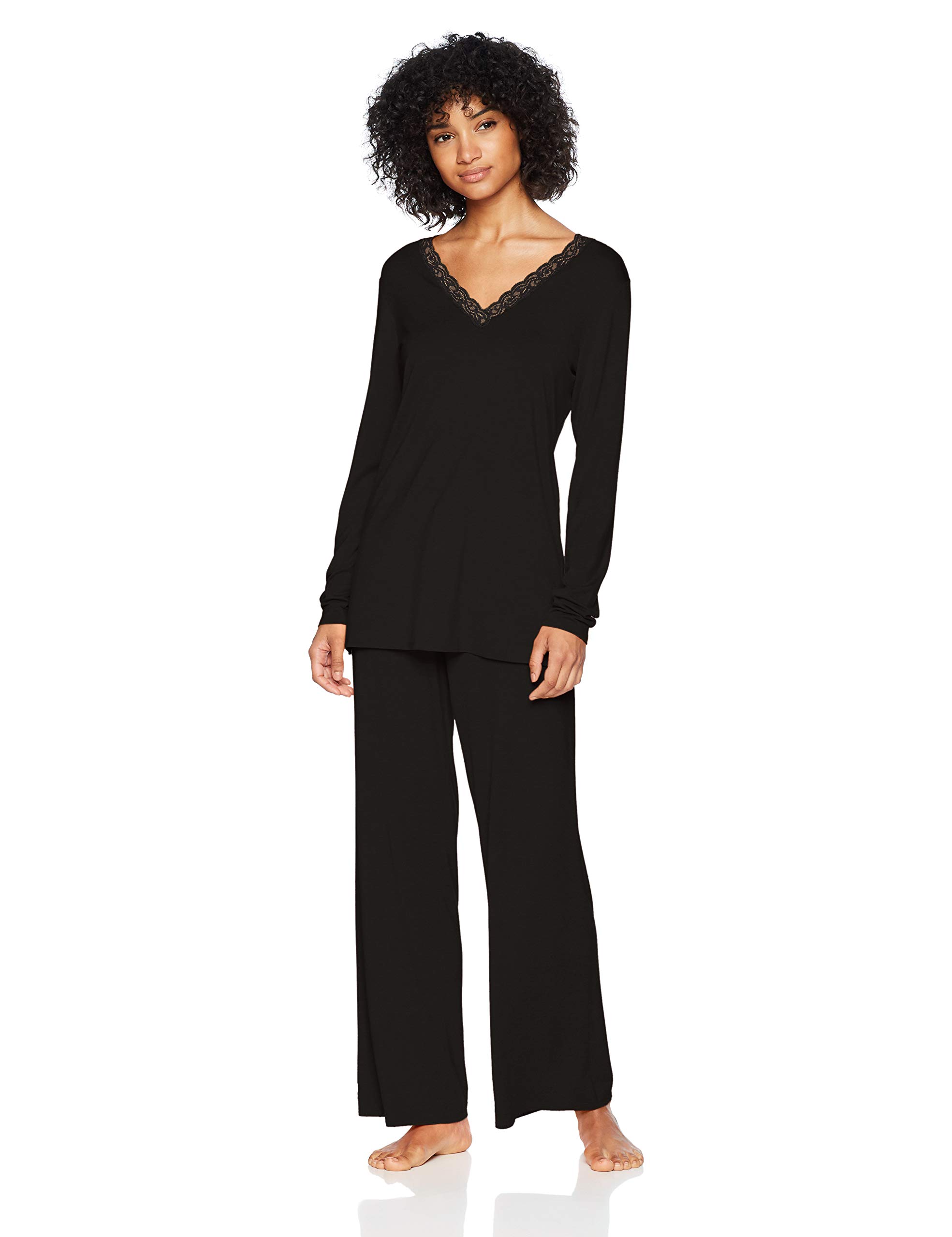 Natori Women's Feathers Knit Long Sleeve Pajama Set - Soft Comfortable Sleepwear for Women - Perfect for Cozy Nights, Lounging & Gift Giving