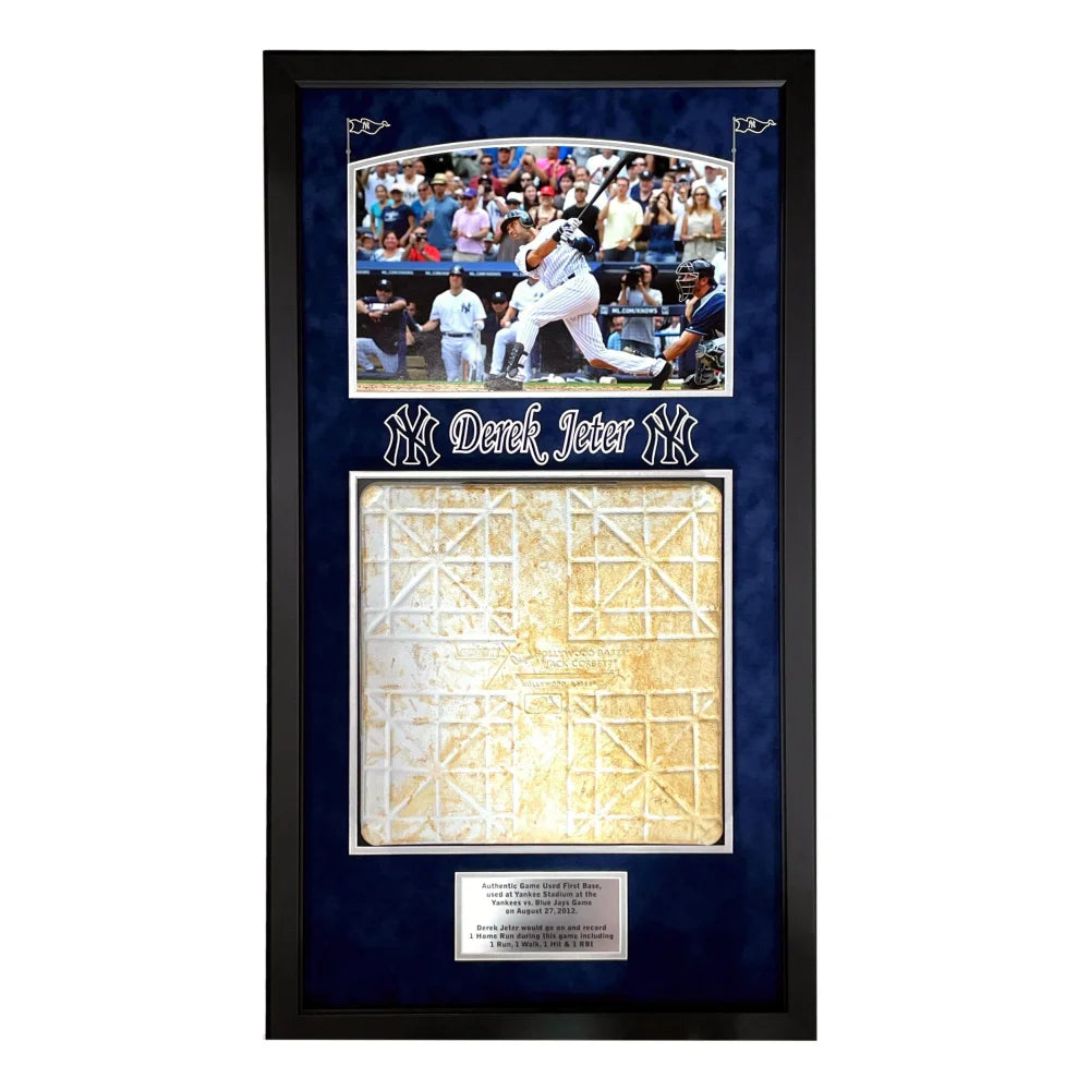 Authentic Derek Jeter Game-Used NY Yankees Base with Steiner COA - MLB Memorabilia 8/27/12 - Perfect for Yankees Fans, Sports Collectors & Man Cave Decor