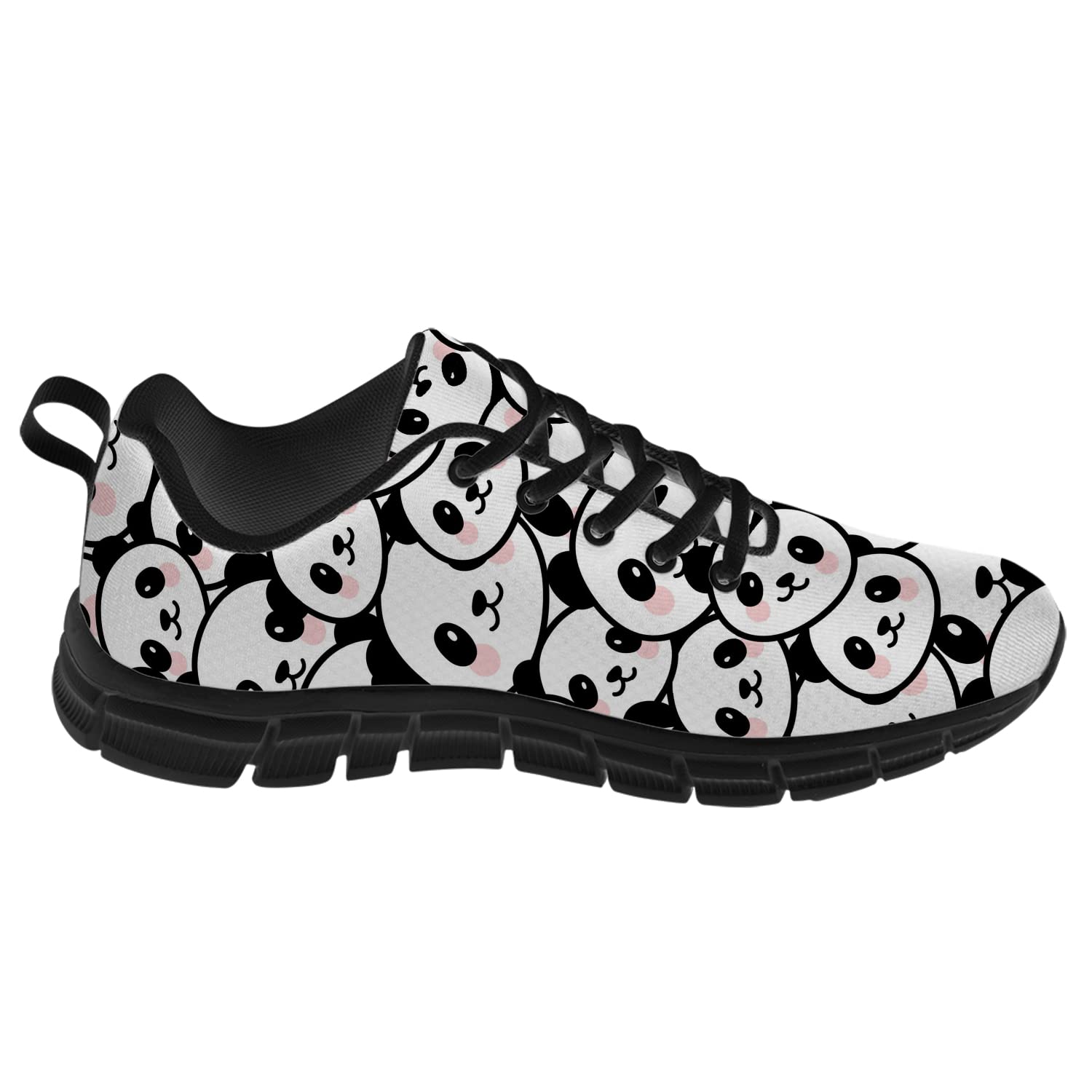 3D Printed Cute Panda Face Sneakers - Breathable Mesh Tennis Shoes for Women & Girls (Men Size 9, Women Size 10.5) | Unique Personalized Gifts for Her, Him & Kids | Perfect for Casual Wear, Sports & School Activities
