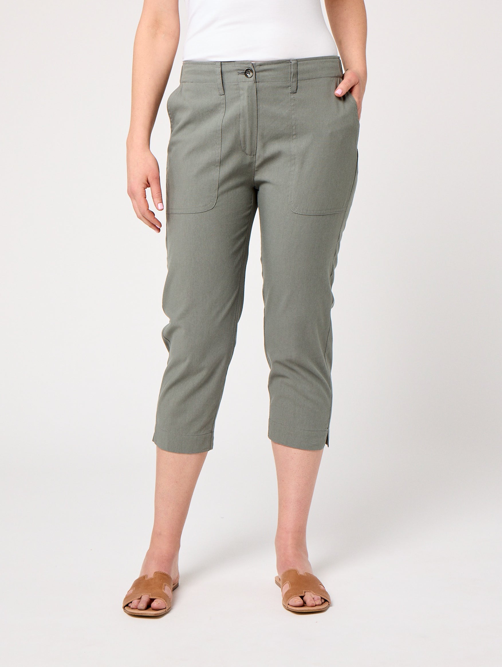 Contessa Women's 3/4 Length Pants - Stretch Comfort Fit Casual Capris for Work & Travel | Perfect for Office, Yoga & Summer Outfits