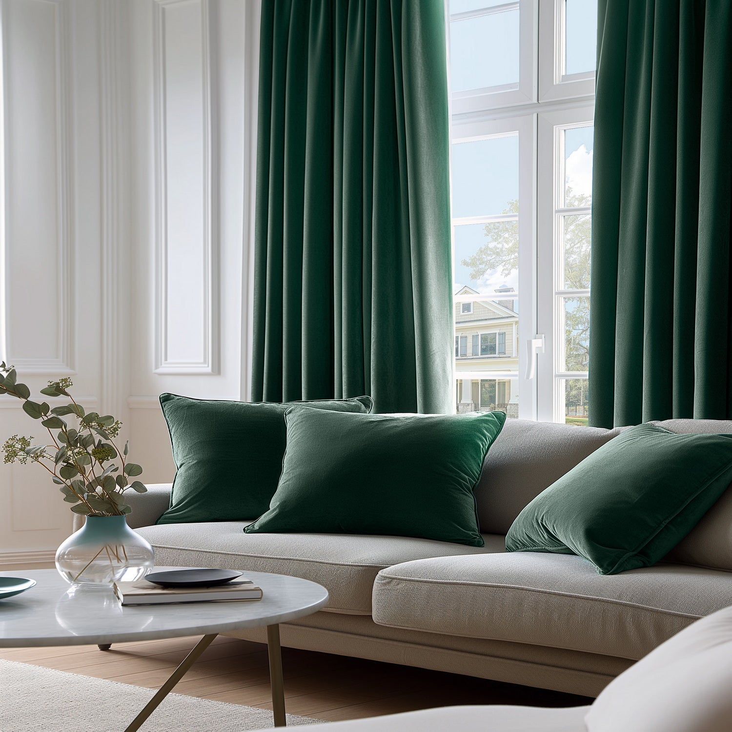 Blackforest Green Signature Velvet Custom Curtains - Premium Soft Window Drapes for Living Room & Bedroom Decor