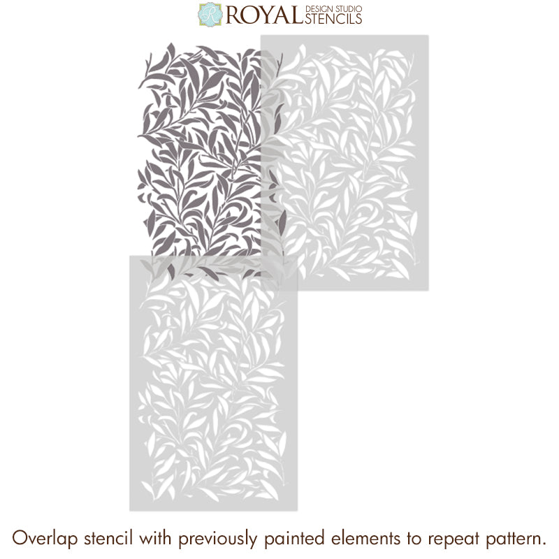 Thicket Leaves Wall Stencil - Reusable DIY Home Decor Stencils for Painting on Walls, Furniture & Crafts | Perfect for Bedroom, Nursery & Living Room Accent Walls
