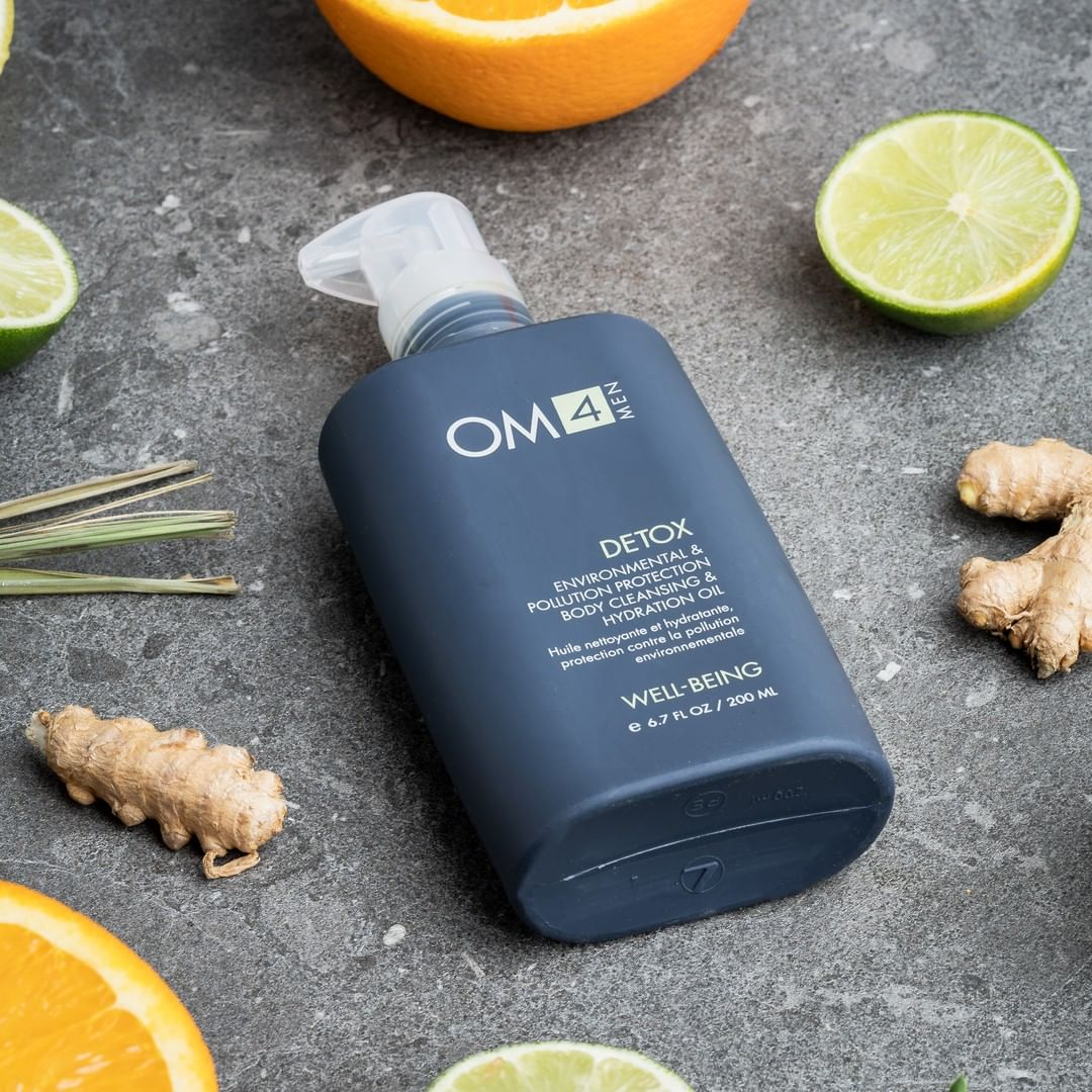 Organic OM4 Detox Oil for Men - Pollution Protection & Body Cleansing with Hydration | Environmental Defense & Skin Care for Urban Lifestyles