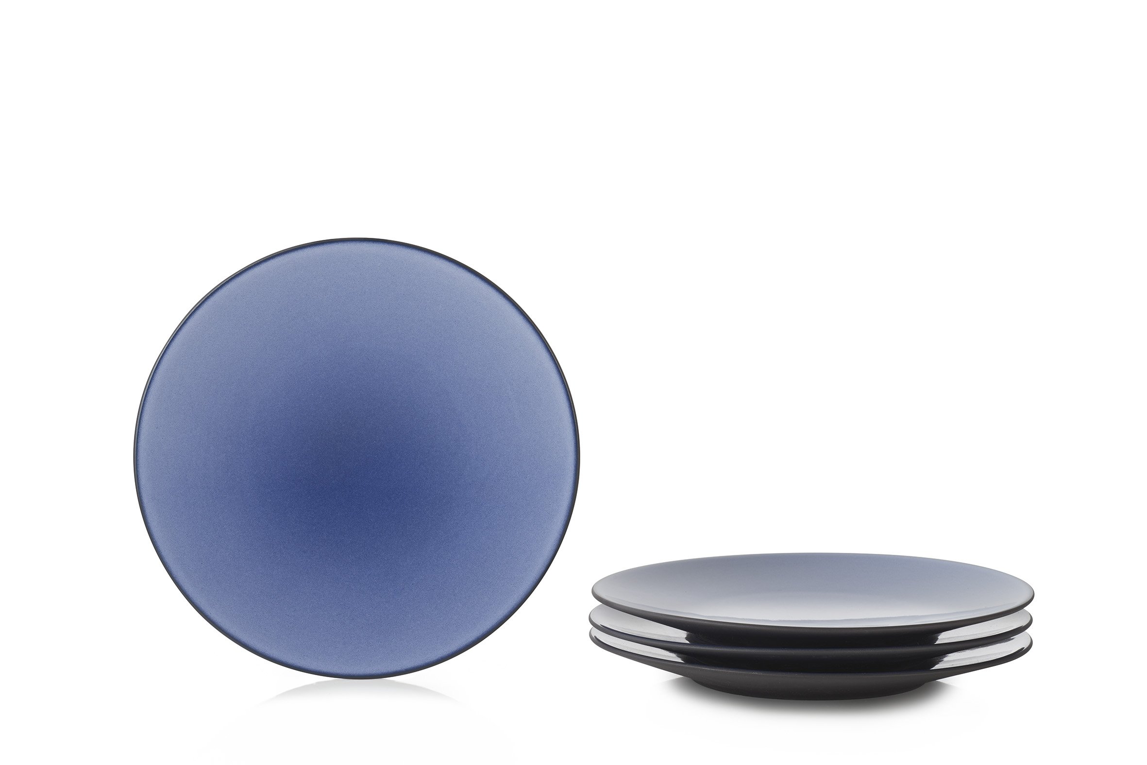 REVOL EQ1021N Set of 4 Dessert Plates, 8.5 Inches, Cirrus Blue - Perfect for Dinner Parties, Dessert Serving, and Home Decor