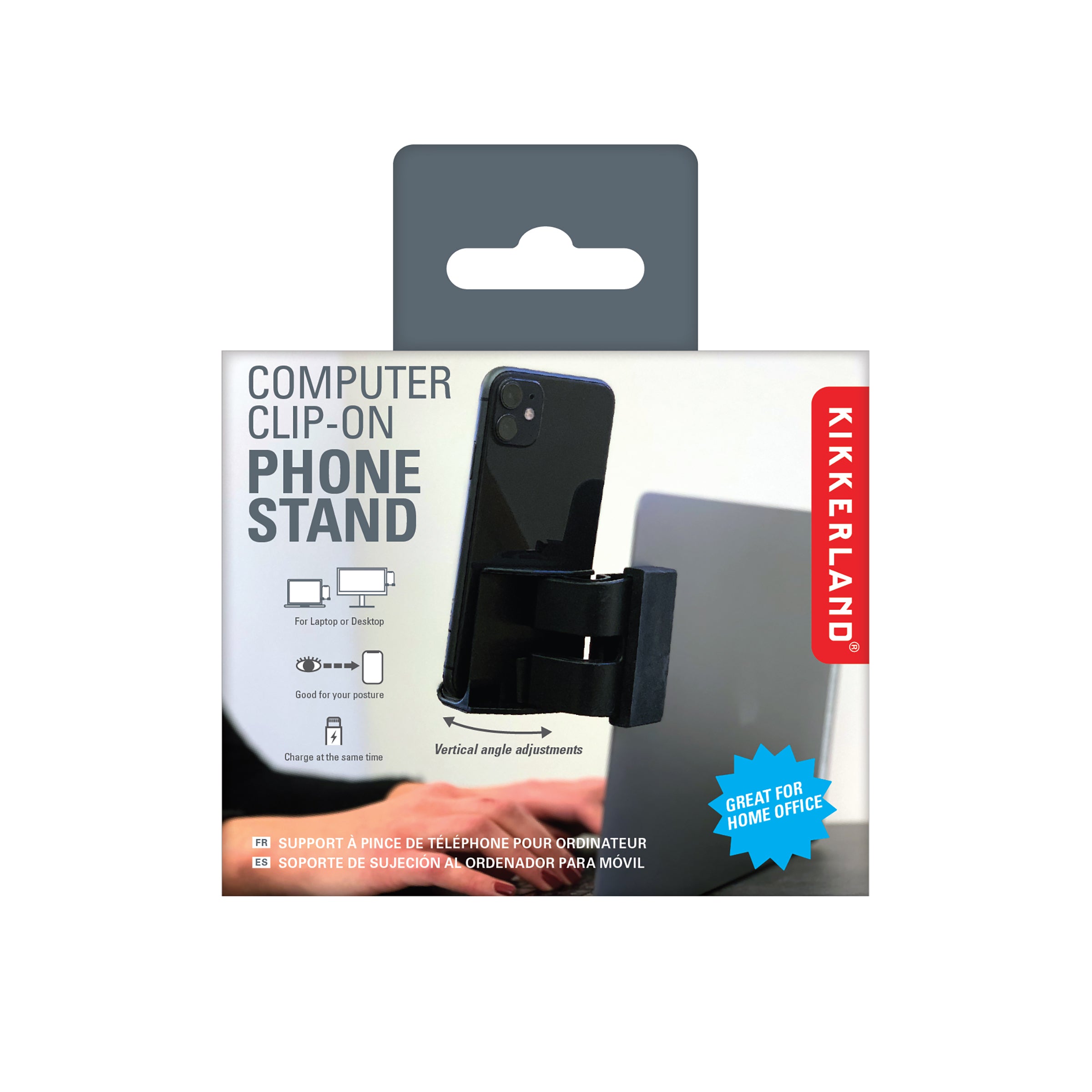 Adjustable Phone Stand for Desk - Clip On Computer Monitor Mount - Perfect for Video Calls, Streaming & Hands-Free Viewing at Home or Office