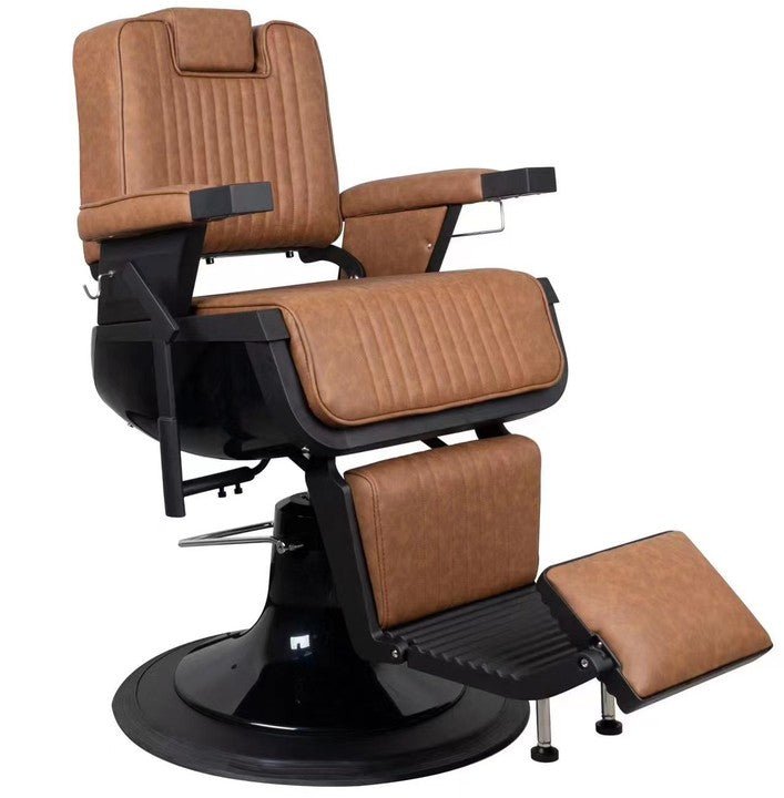 Greenlife Vader Advance Modern Recline Barber Chair - Black & Silver Salon Styling Chair for Professional Haircuts & Shaves | Perfect for Barbershops & Home Grooming