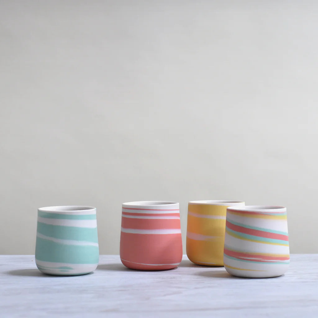 Clay Factor Ceramics 10oz Petite Mug - Taffy Series Coral Red | Handmade Ceramic Coffee Cup for Home, Office & Gifts