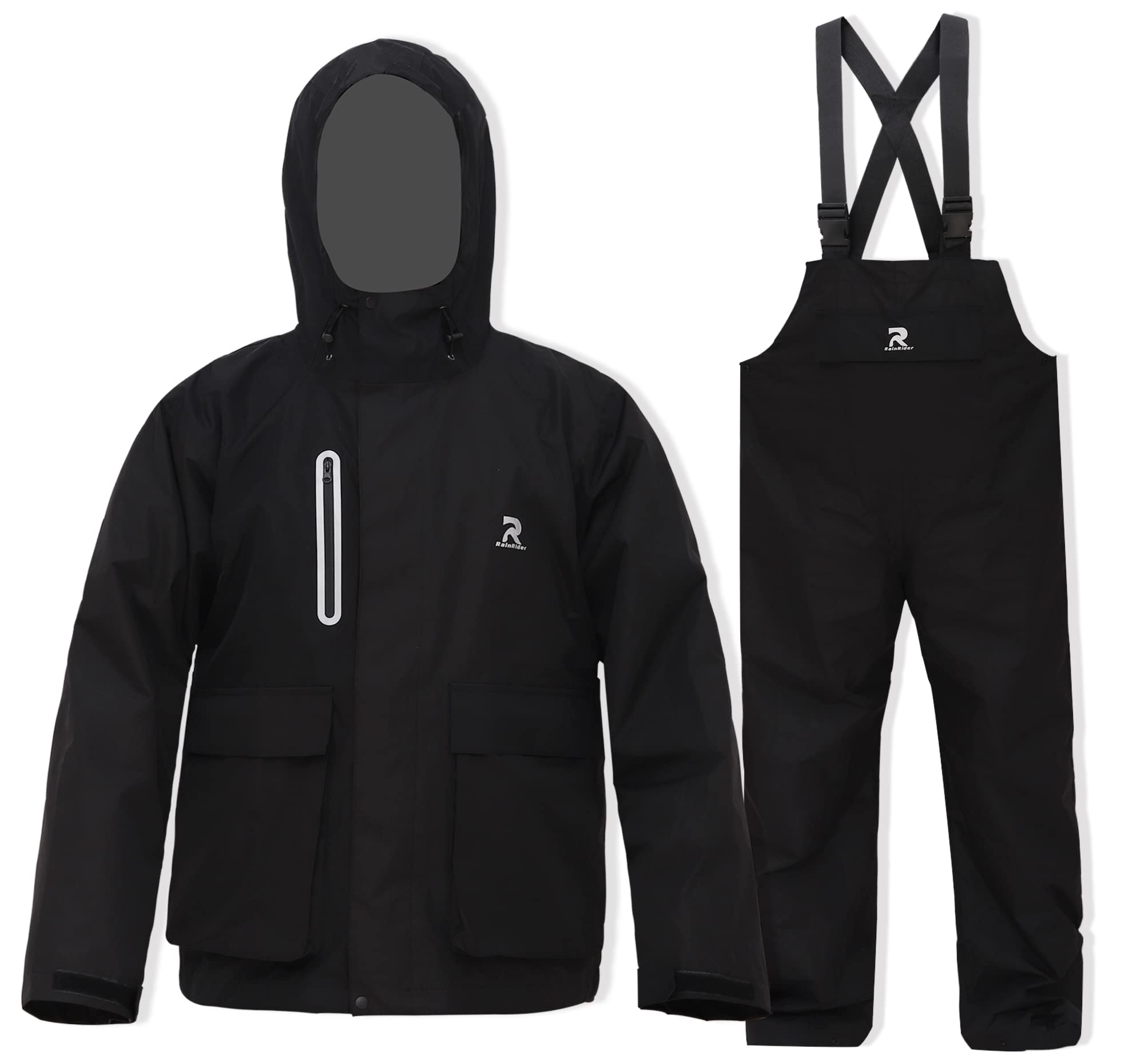 Waterproof Rain Suits for Men & Women - Heavy Duty Rain Gear Jacket with Bib Pants for Fishing, Sailing & Outdoor Work | All-Weather Protection for Hiking, Camping & Stormy Conditions