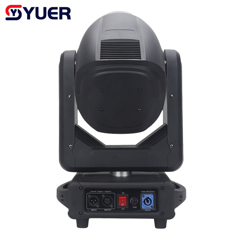 YUER™ 371W RGBW Moving Head Light with Rainbow Prism Effect - DMX512 LED Stage Light for DJ Disco Party, Nightclub, Christmas & Wedding Events - Professional Beam Spot Lighting with Aperture Control