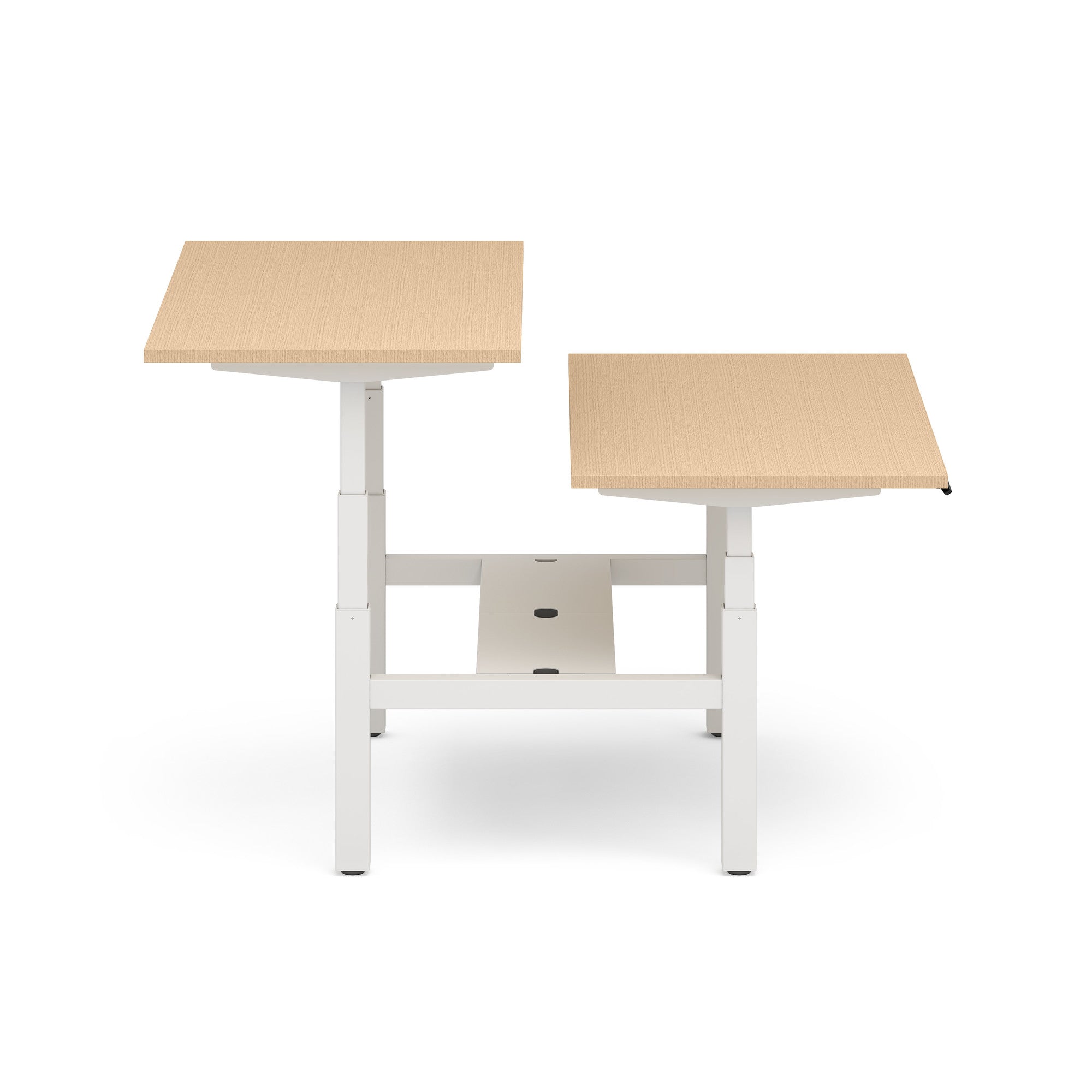 Adjustable Height Double Desk for 2 People - Series L Home Office Desk with Dual Workspace - Perfect for Shared Workspaces, Home Offices & Small Business Setups