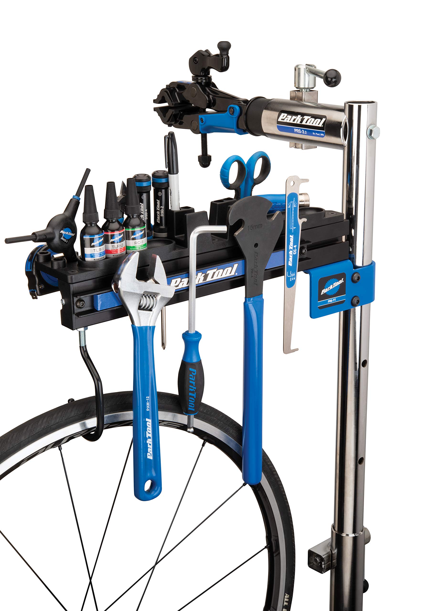 Park Tool PRS-TT Deluxe Bike Repair Stand Tool Tray - Heavy-Duty Workbench Accessory for Bicycle Maintenance & Workshop Organization