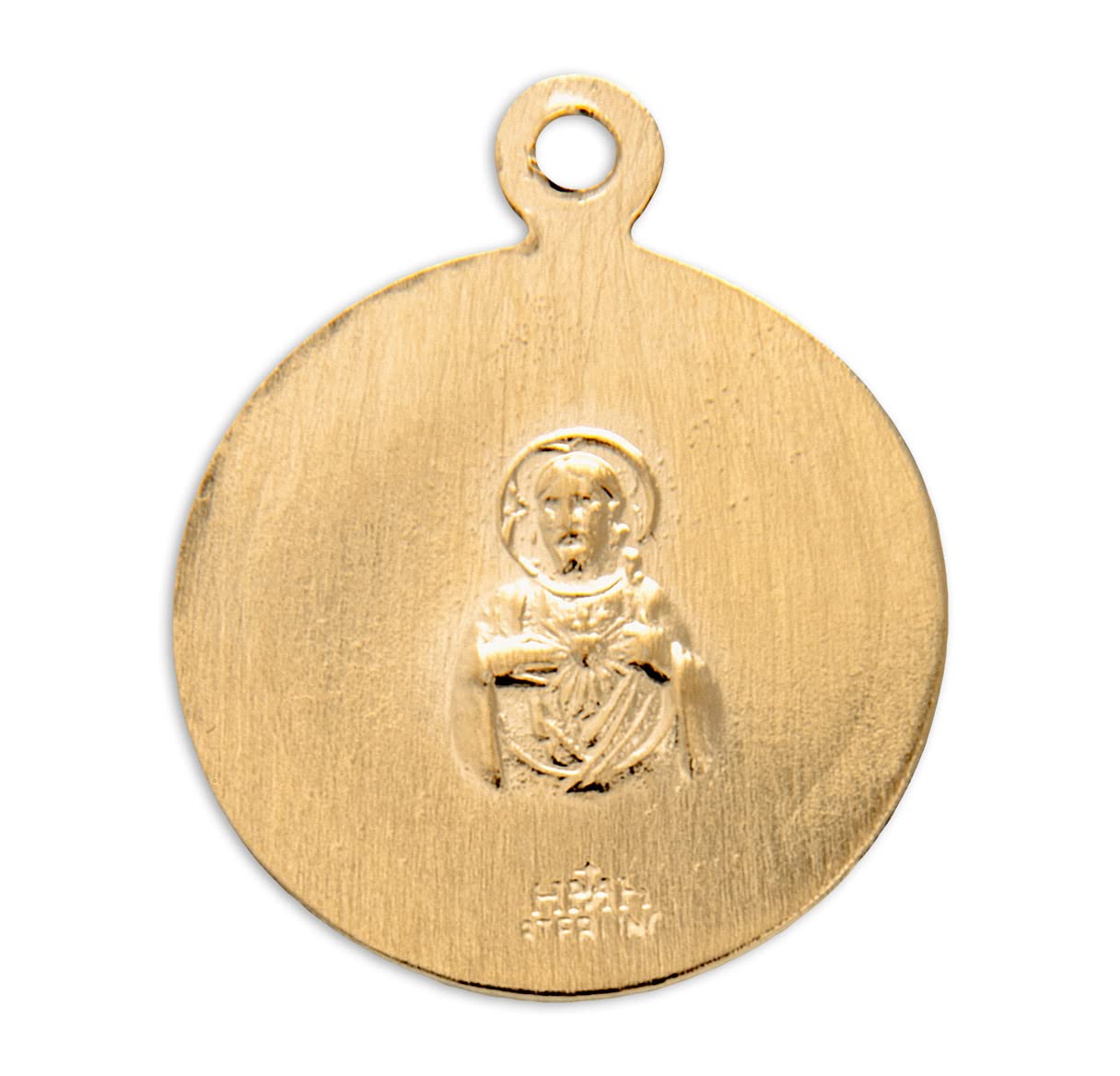 Double Sided Gold Over Sterling Silver Scapular Medal Pendant Necklace - Religious Jewelry for Devotion & Everyday Wear