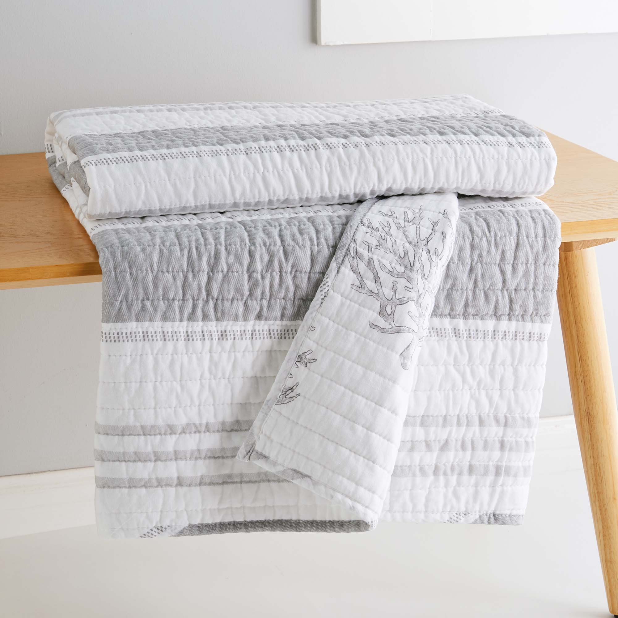 Cozy Nantucket Quilted Throw Blanket - Soft & Warm Bedspread for Couch, Bed, or Outdoor Use - Perfect for Winter Nights, Camping, and Home Decor
