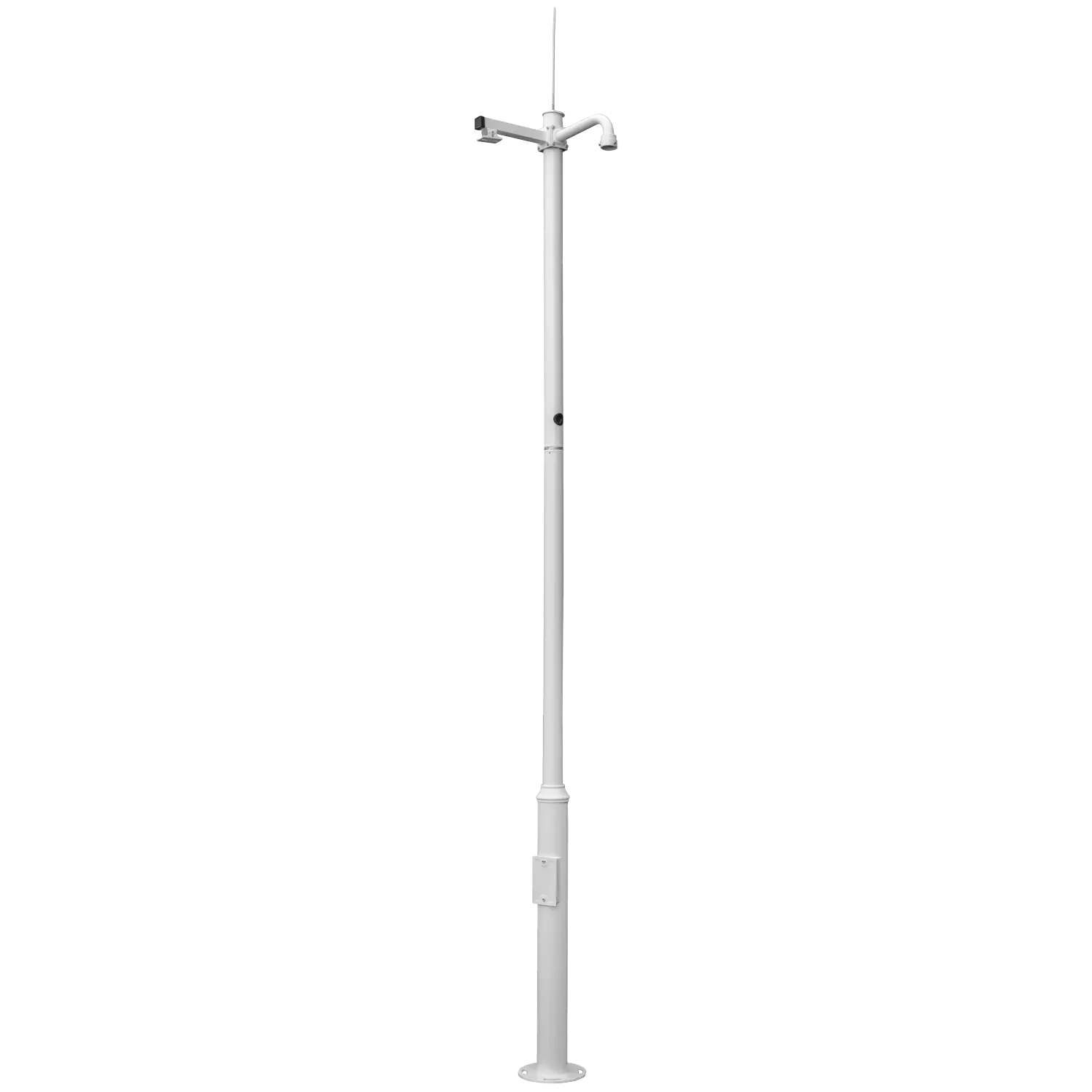 3.5m White Camera Mast, Galvanized Steel Lightning Rod - Perfect for Outdoor Security Cameras, Surveillance Systems & Weather Monitoring