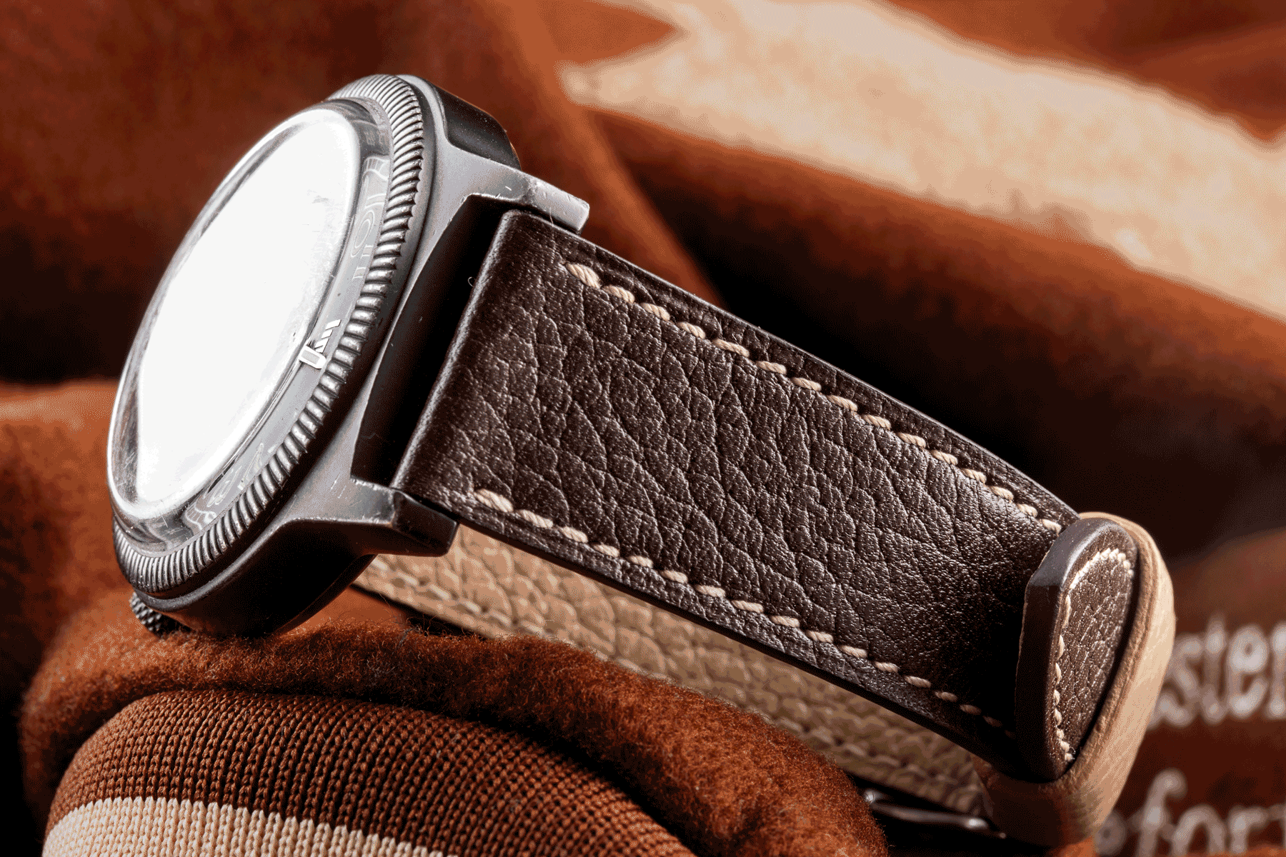 Premium Holi Genuine Leather Watch Band for Apple Watch - Buffalo Leather in Black, Blue, Khaki, Brown & Pink - Durable & Stylish Replacement Strap for Work, Travel & Everyday Wear