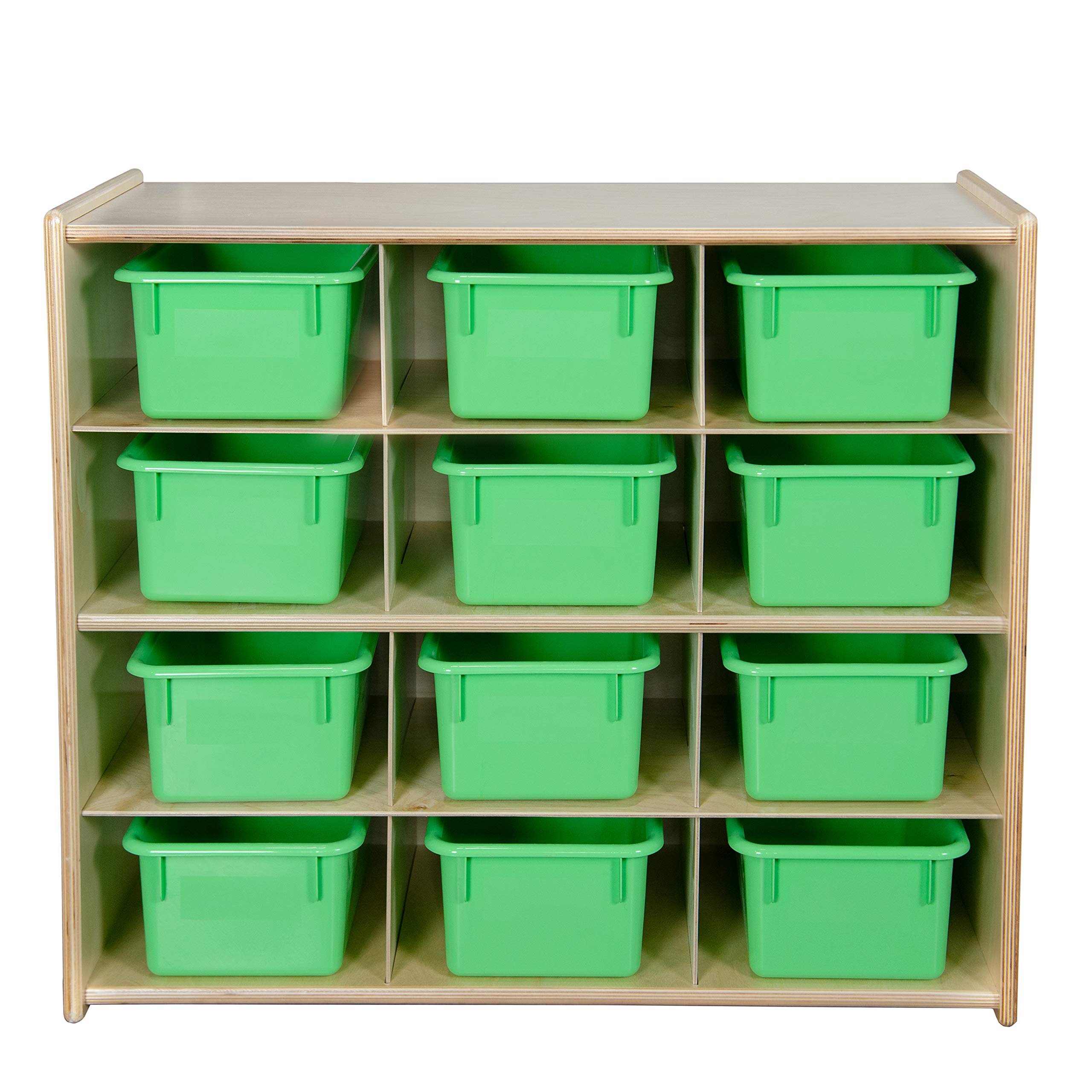 Contender 12-Cube Storage Organizer Cabinet - Kids Art Supplies & Homeschool Organization - GREENGUARD Gold Certified (Lime Green) - Perfect for Classroom, Playroom & Home Schooling Storage Solutions