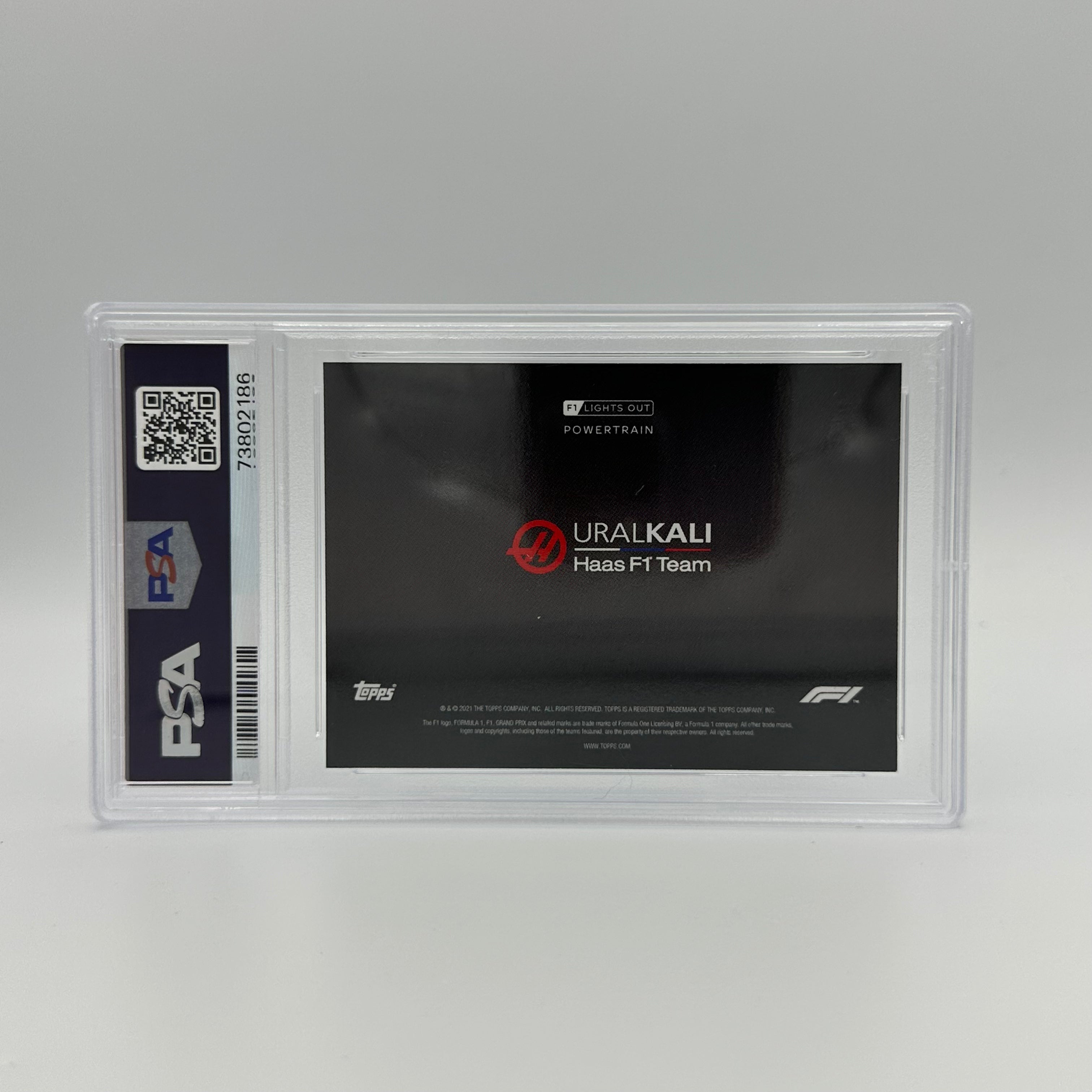 PSA 9 Graded 47/50 Uralkali Haas F1 Team PowerTrain Aqua - Limited Edition F1 Racing Collectible for Display & Investment    Perfect for F1 fans, collectors, and motorsport enthusiasts to showcase in home/office displays or add to high-value memorabilia portfolios.
