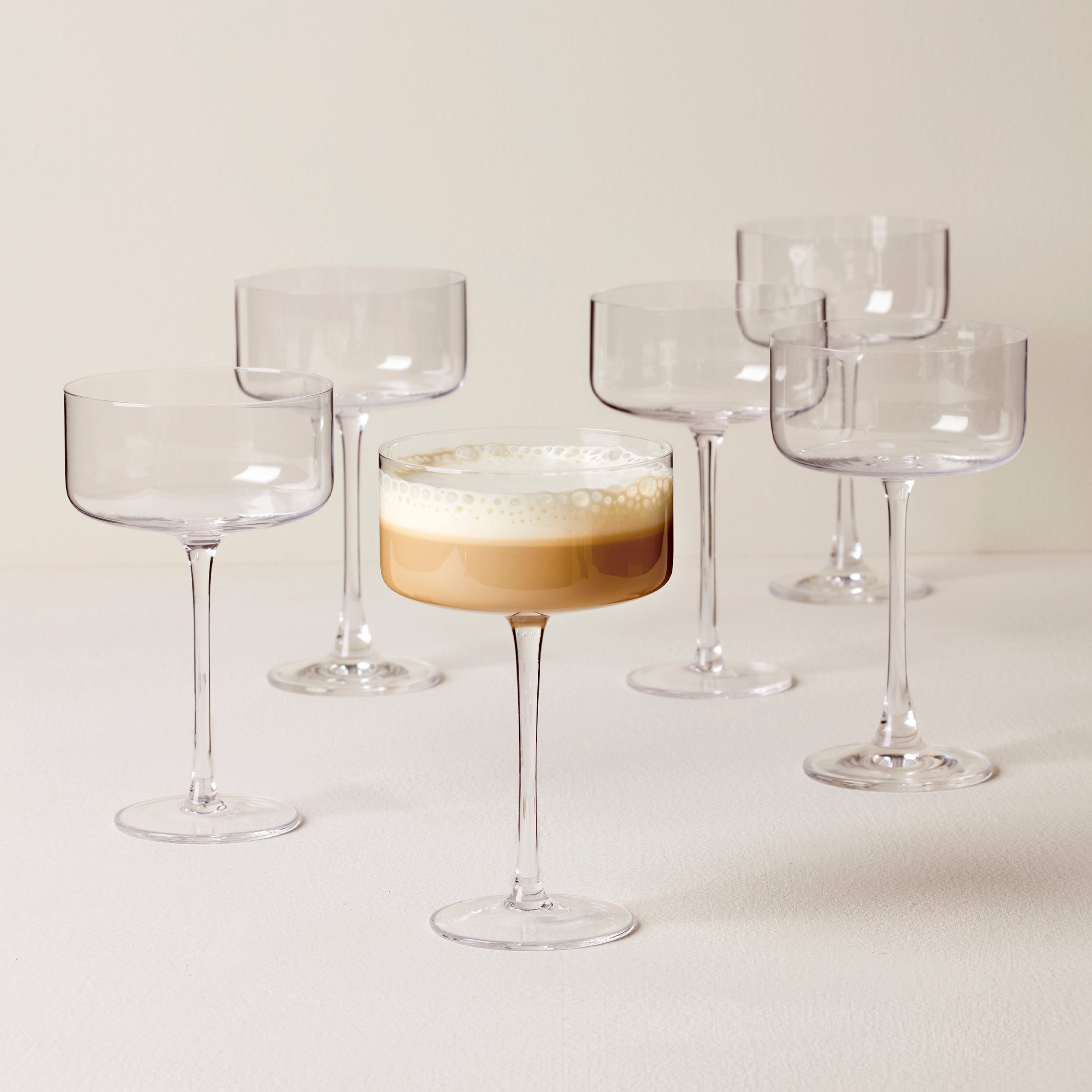 Premium Tuscany Classics Straight Coupe Glasses Set of 6 - Elegant Stemware for Wine Tasting, Cocktail Parties & Fine Dining