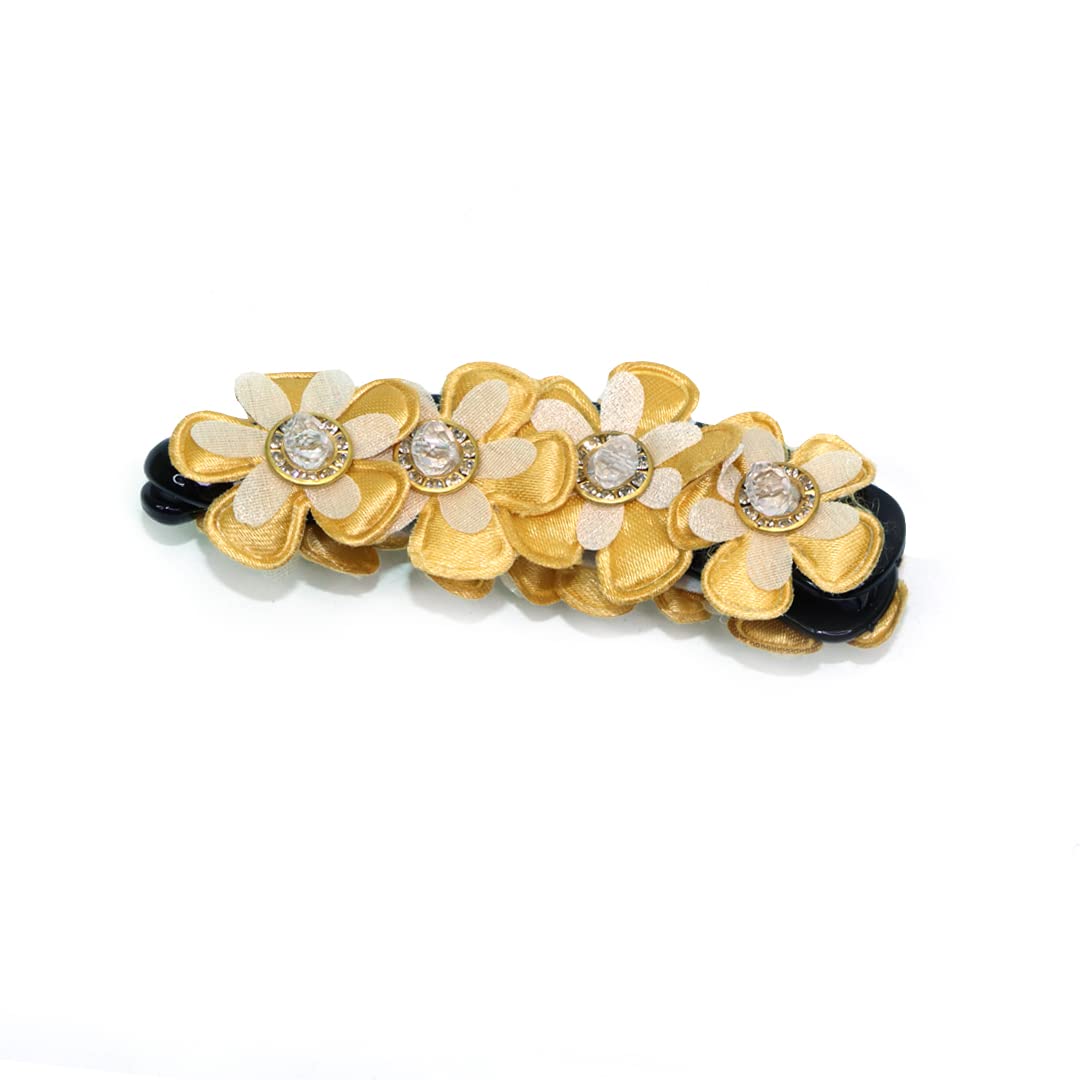 Myra Collection Banana Flower Hair Clip for Women - Yellow Hair Accessories for Everyday Wear, Parties & Weddings