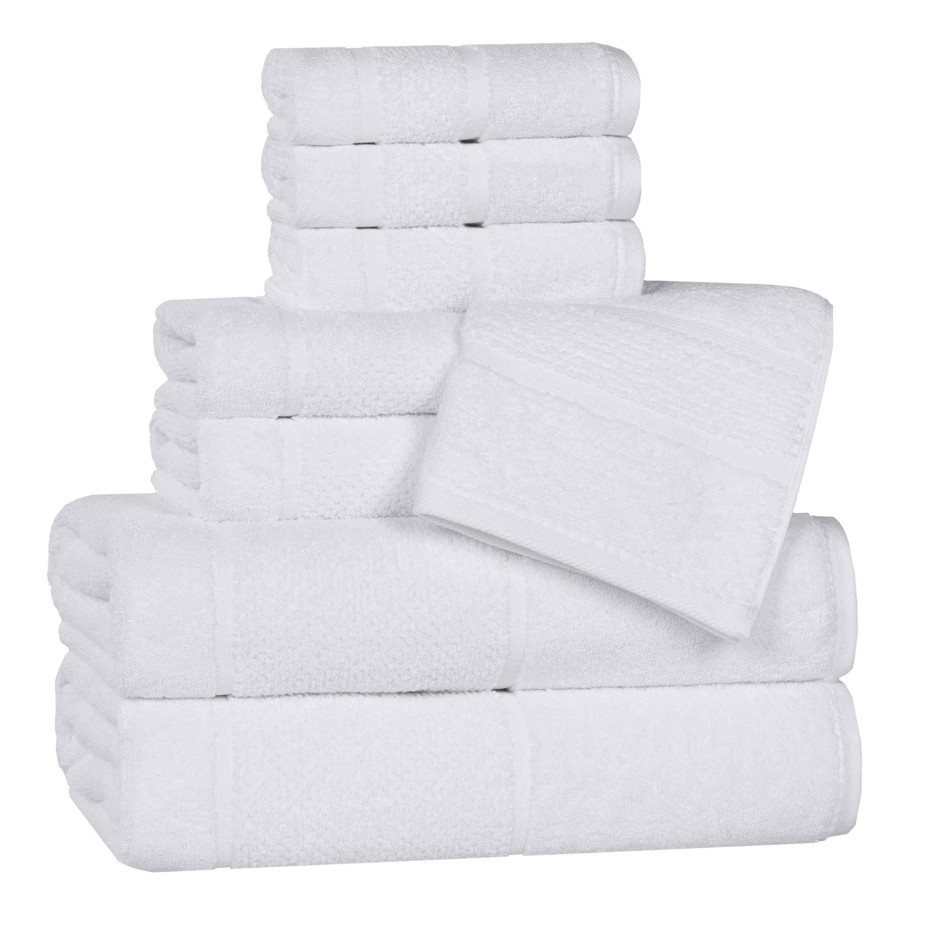Premium 8-Piece Cotton Towel Set with Broad Border - Soft, Absorbent & Stylish Bath Towels for Home, Spa, and Gym Use
