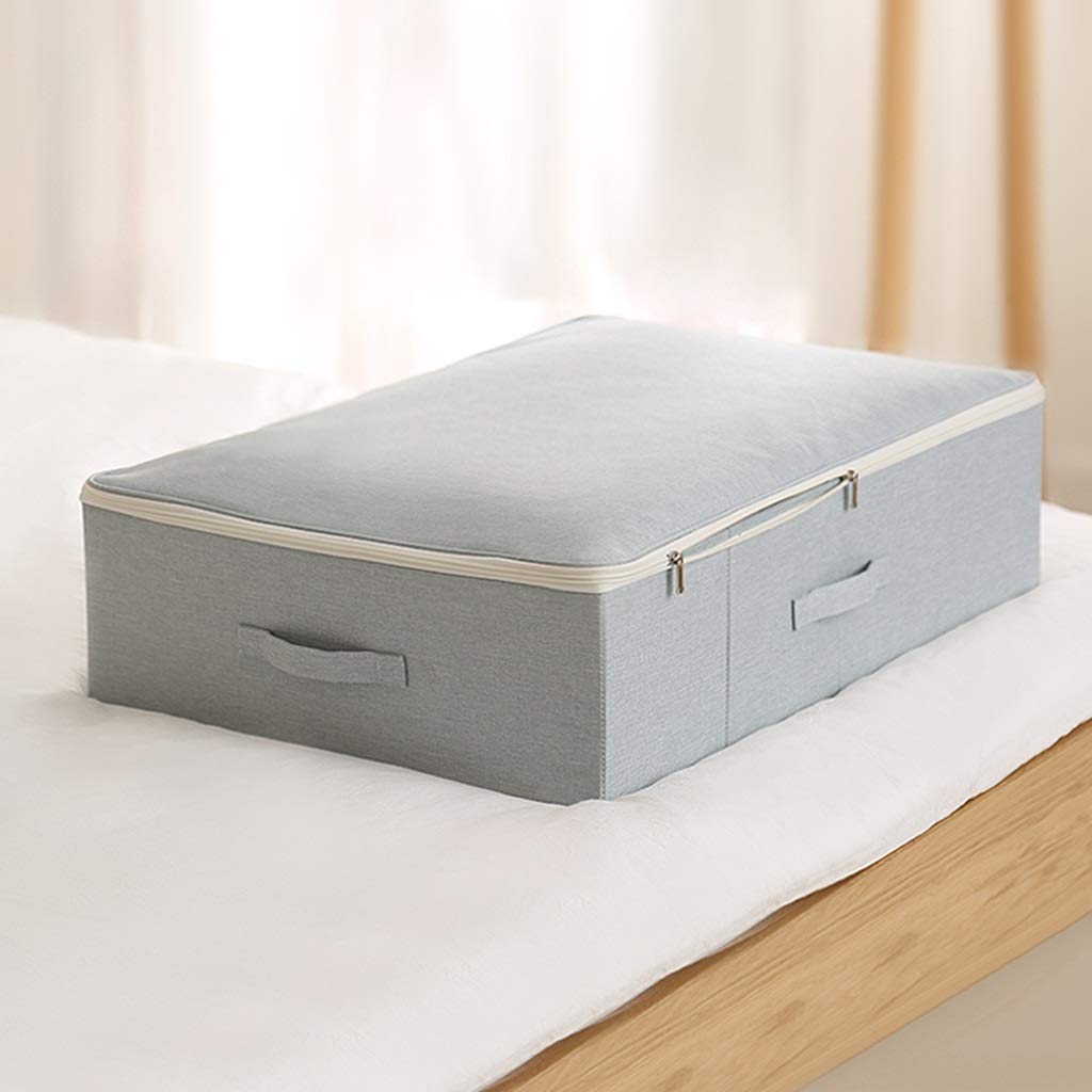 Under Bed Storage Bins with Lids - Breathable Oxford Zippered Organizer for Blankets, Comforters & Pillows | Space-Saving Clothes Storage Solution | Perfect for Seasonal Clothing, Bedding & Home Organization (Light Gray)
