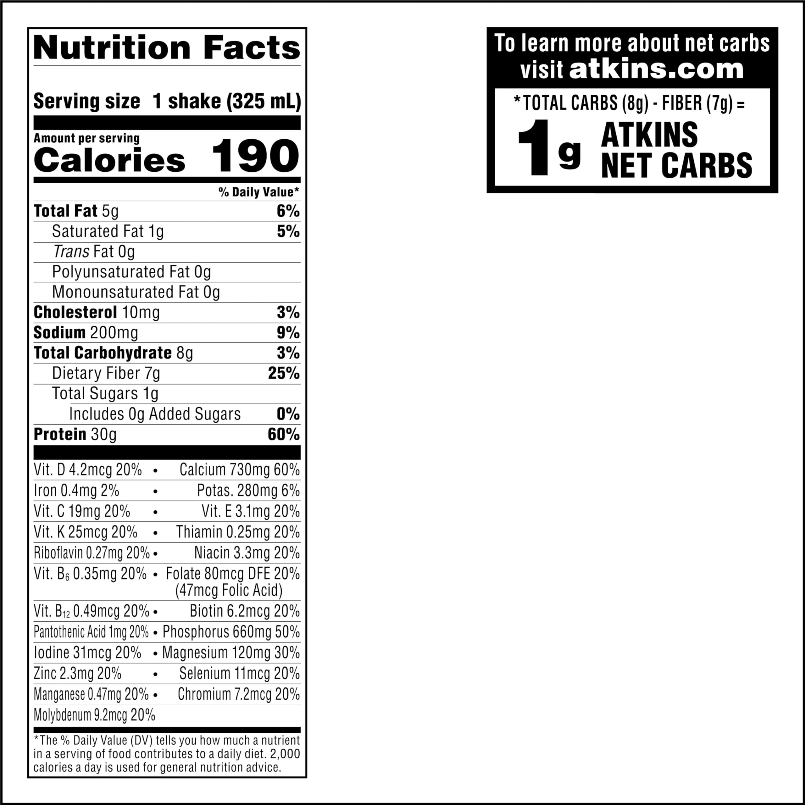 Atkins Creamy Vanilla PLUS Protein Shake - 30g Protein, 7g Fiber, 1g Net Carb | Keto & Low Carb Friendly | High Protein Drink for Weight Loss & Muscle Recovery | 12 Pack (Great for Post-Workout & Meal Replacement)