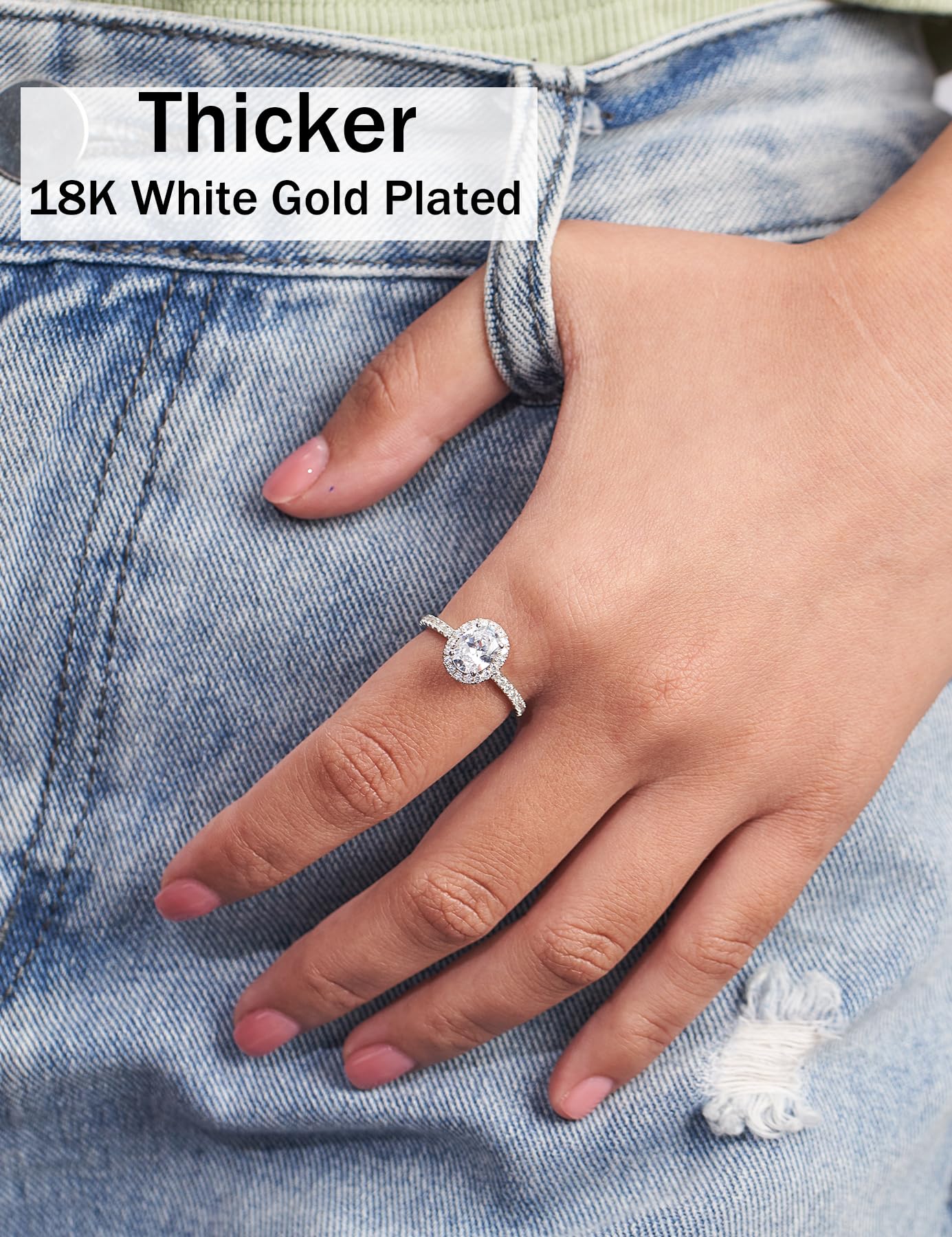 2CT Pear Shaped Cubic Zirconia Engagement Ring for Women - 18K White Gold Plated Sterling Silver Teardrop Wedding Band - Perfect for Proposals, Anniversaries & Romantic Gifts