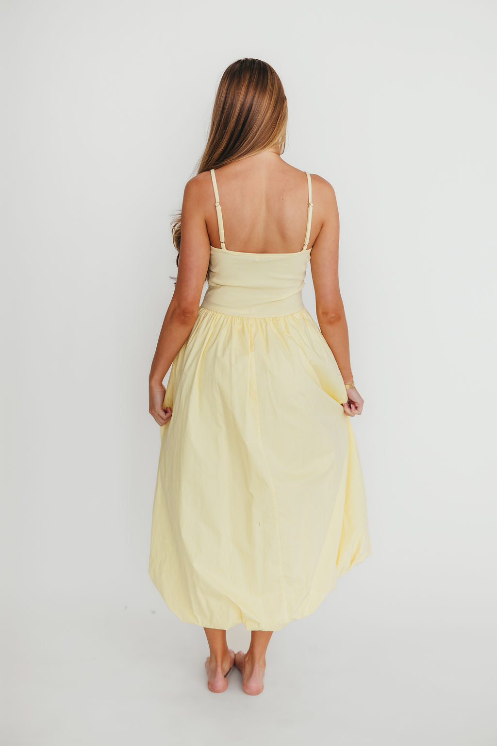 Marisol Bubble Maxi Dress in Yellow - Flowy Summer Beach Dress for Women | Perfect for Vacations, Weddings & Outdoor Parties