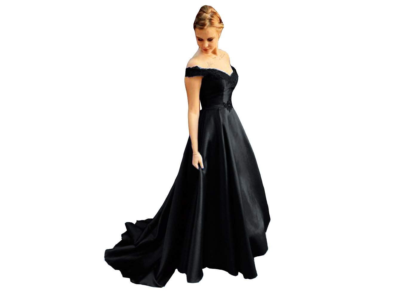 Elegant Off Shoulder A-Line Prom Evening Dress for Women - Satin Formal Gown for Homecoming, Wedding & Special Occasions