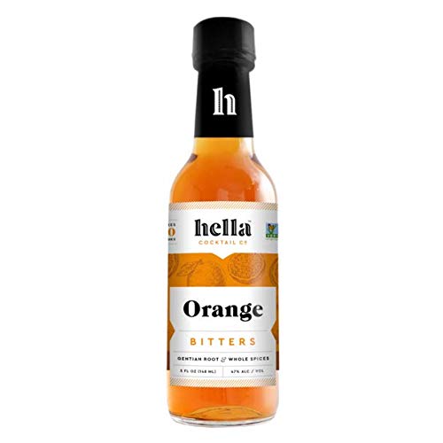 Hella Cocktail Co. Orange Bitters - 5 oz | Premium Craft Cocktail Bitters with Real Fruit Peel & Whole Spices | Perfect for Old Fashioned, Manhattan & Holiday Cocktails | Case of 6 Bottles