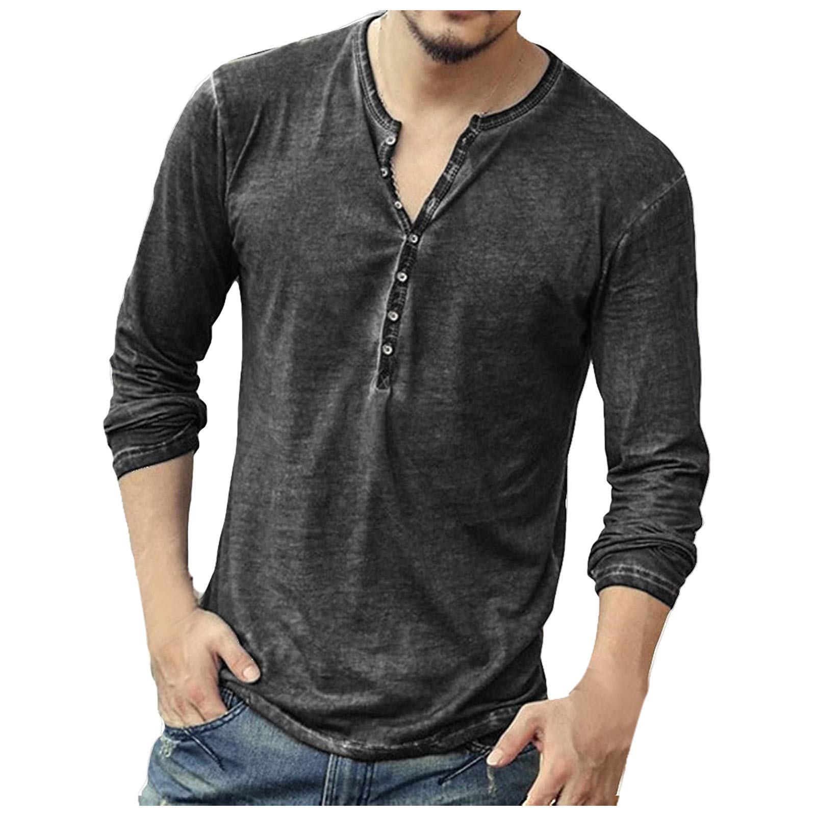 Men's Slim Fit Muscle Dress Shirt - Long Sleeve Button Down Solid Color V-Neck Shirt for Business & Casual Wear | Perfect for Office, Dating & Special Occasions